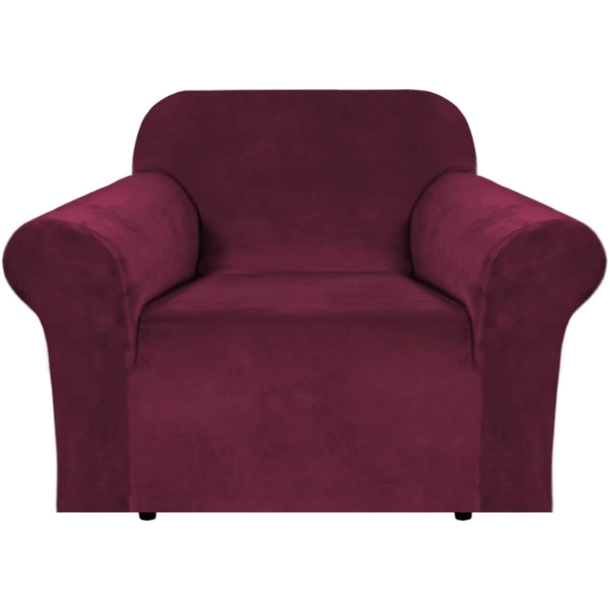 H.VERSAILTEX Stretch Velvet Sofa Covers for 3 Cushion Couch Covers Sofa Slipcovers Furniture Protector Soft with Non Slip Elastic Bottom, Crafted from Thick Comfy Rich Velour (Sofa 72"-90", Taupe)