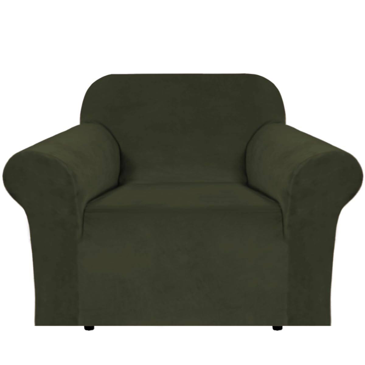 H.VERSAILTEX Stretch Velvet Sofa Covers for 3 Cushion Couch Covers Sofa Slipcovers Furniture Protector Soft with Non Slip Elastic Bottom, Crafted from Thick Comfy Rich Velour (Sofa 72"-90", Taupe)