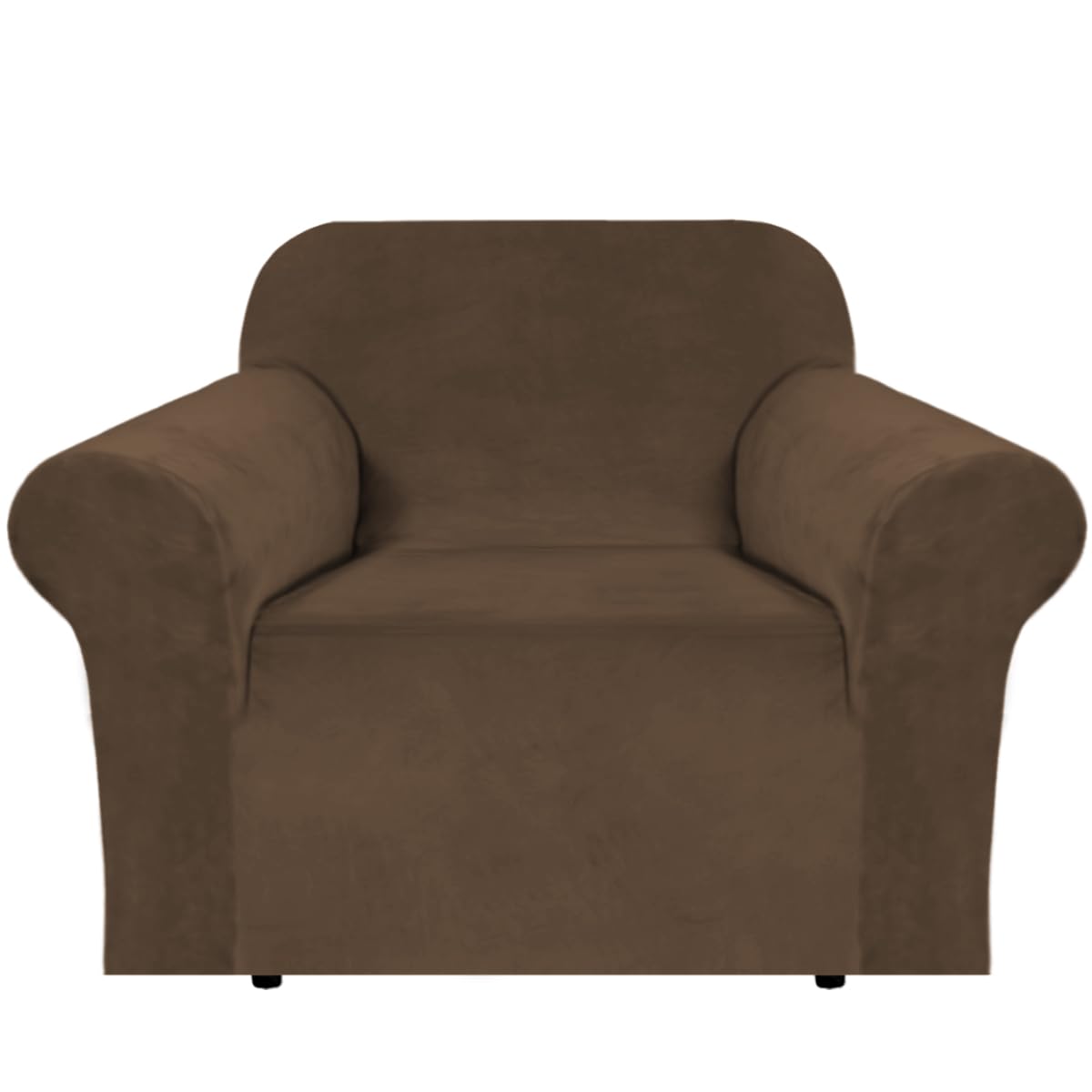 H.VERSAILTEX Stretch Velvet Sofa Covers for 3 Cushion Couch Covers Sofa Slipcovers Furniture Protector Soft with Non Slip Elastic Bottom, Crafted from Thick Comfy Rich Velour (Sofa 72"-90", Taupe)