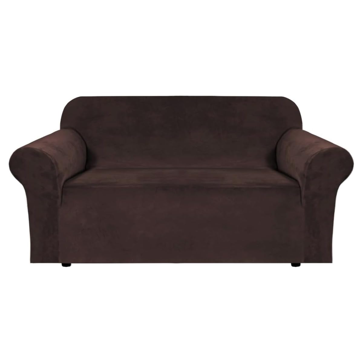 H.VERSAILTEX Stretch Velvet Sofa Covers for 3 Cushion Couch Covers Sofa Slipcovers Furniture Protector Soft with Non Slip Elastic Bottom, Crafted from Thick Comfy Rich Velour (Sofa 72"-90", Taupe)
