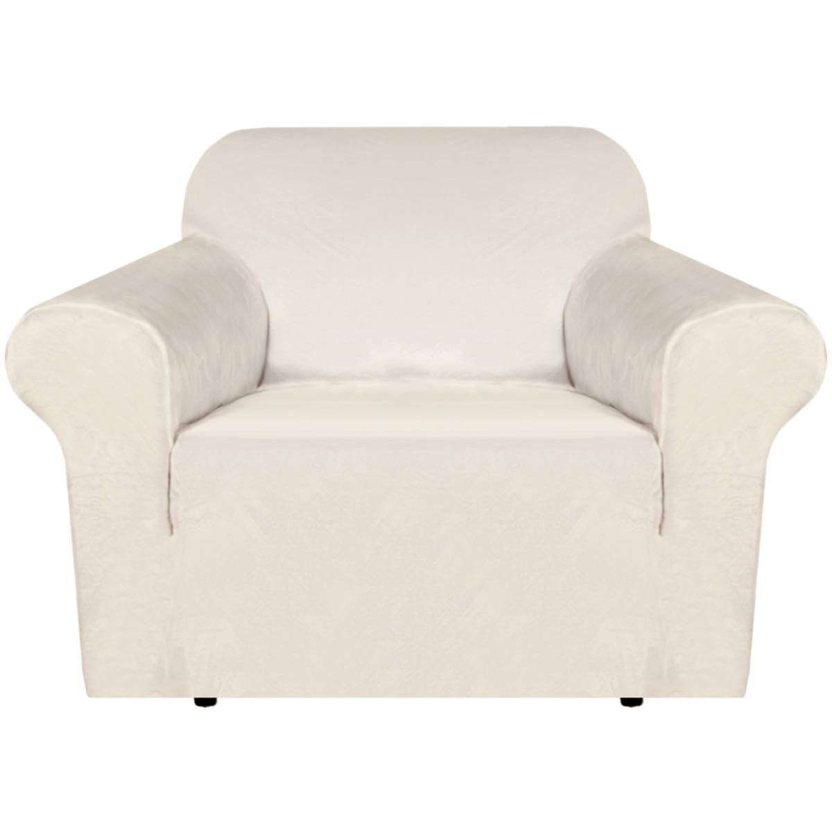 H.VERSAILTEX Stretch Velvet Sofa Covers for 3 Cushion Couch Covers Sofa Slipcovers Furniture Protector Soft with Non Slip Elastic Bottom, Crafted from Thick Comfy Rich Velour (Sofa 72"-90", Taupe)