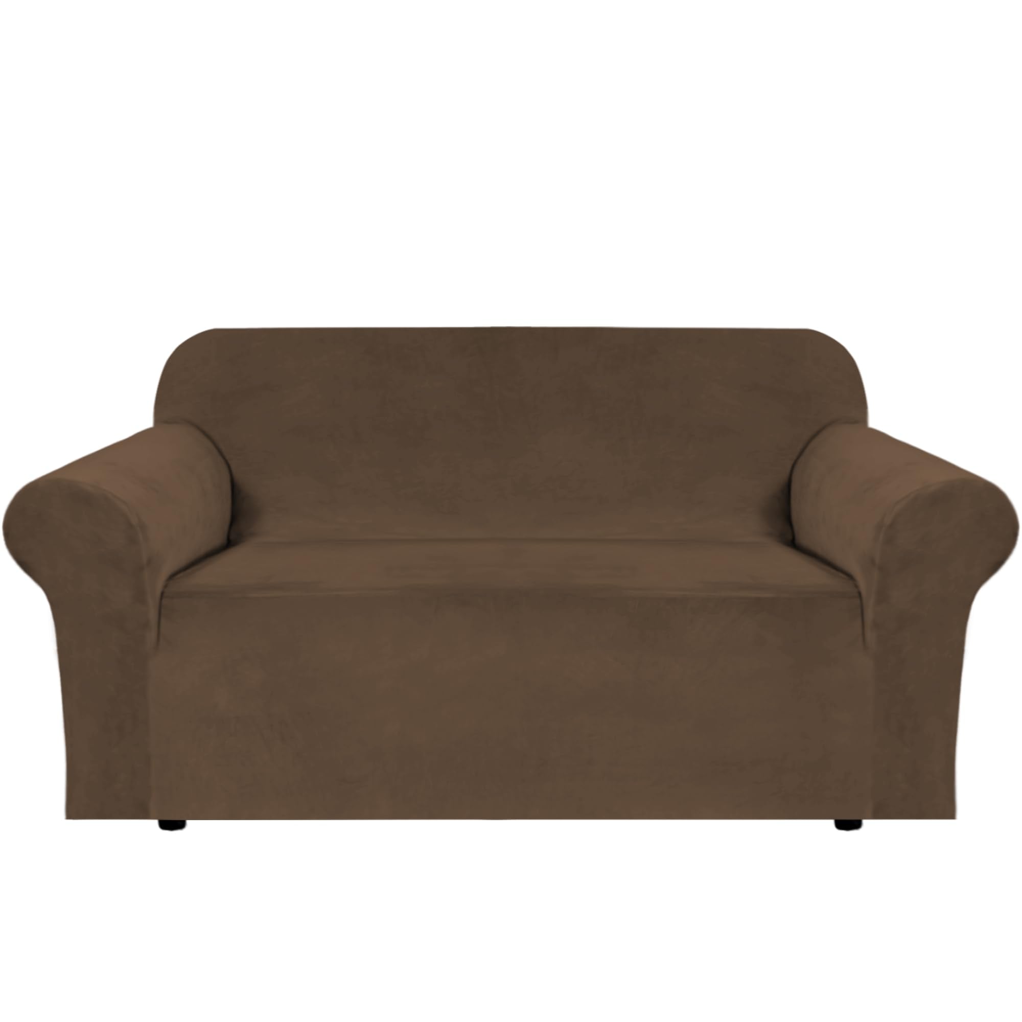 H.VERSAILTEX Stretch Velvet Sofa Covers for 3 Cushion Couch Covers Sofa Slipcovers Furniture Protector Soft with Non Slip Elastic Bottom, Crafted from Thick Comfy Rich Velour (Sofa 72"-90", Taupe)