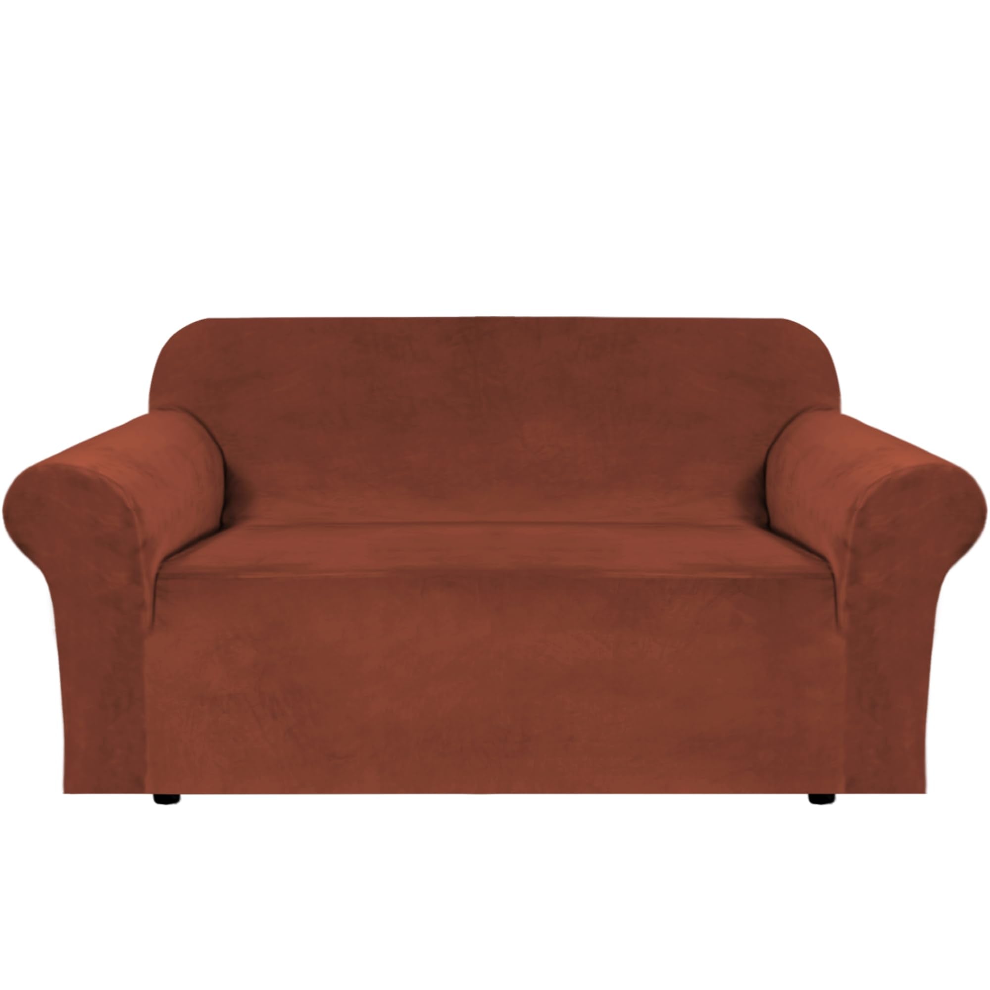 H.VERSAILTEX Stretch Velvet Sofa Covers for 3 Cushion Couch Covers Sofa Slipcovers Furniture Protector Soft with Non Slip Elastic Bottom, Crafted from Thick Comfy Rich Velour (Sofa 72"-90", Taupe)