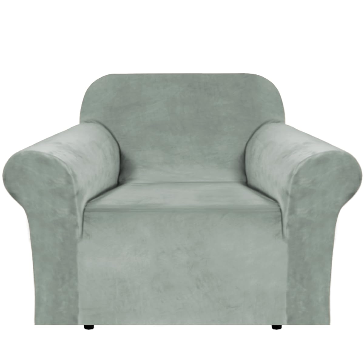 H.VERSAILTEX Stretch Velvet Sofa Covers for 3 Cushion Couch Covers Sofa Slipcovers Furniture Protector Soft with Non Slip Elastic Bottom, Crafted from Thick Comfy Rich Velour (Sofa 72"-90", Taupe)