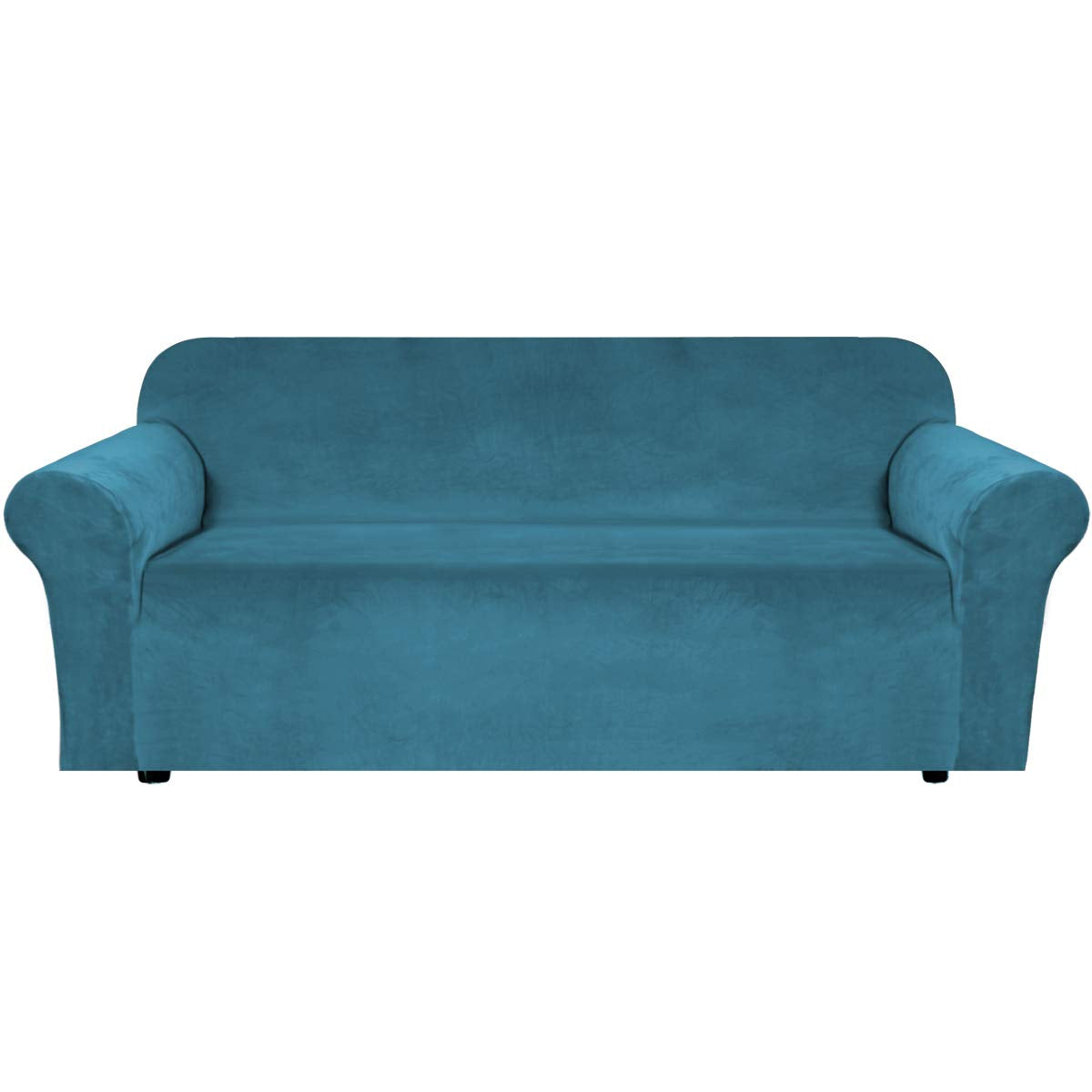 H.VERSAILTEX Stretch Velvet Sofa Covers for 3 Cushion Couch Covers Sofa Slipcovers Furniture Protector Soft with Non Slip Elastic Bottom, Crafted from Thick Comfy Rich Velour (Sofa 72"-90", Taupe)