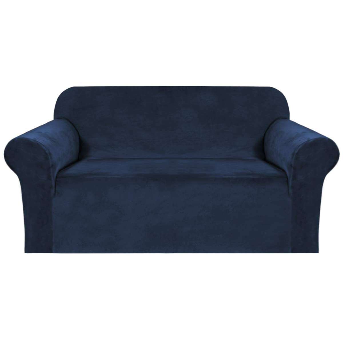 H.VERSAILTEX Stretch Velvet Sofa Covers for 3 Cushion Couch Covers Sofa Slipcovers Furniture Protector Soft with Non Slip Elastic Bottom, Crafted from Thick Comfy Rich Velour (Sofa 72"-90", Taupe)