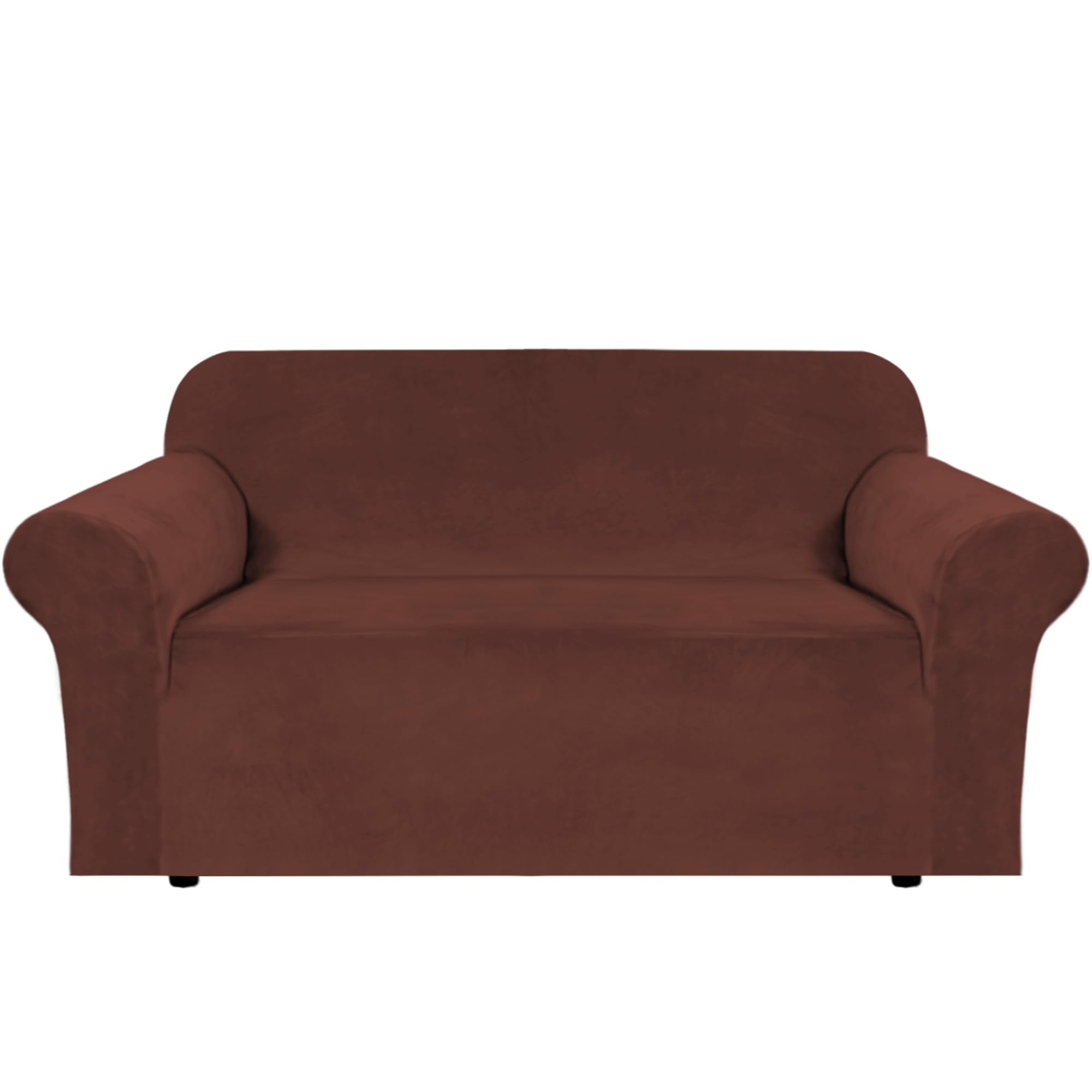 H.VERSAILTEX Stretch Velvet Sofa Covers for 3 Cushion Couch Covers Sofa Slipcovers Furniture Protector Soft with Non Slip Elastic Bottom, Crafted from Thick Comfy Rich Velour (Sofa 72"-90", Taupe)