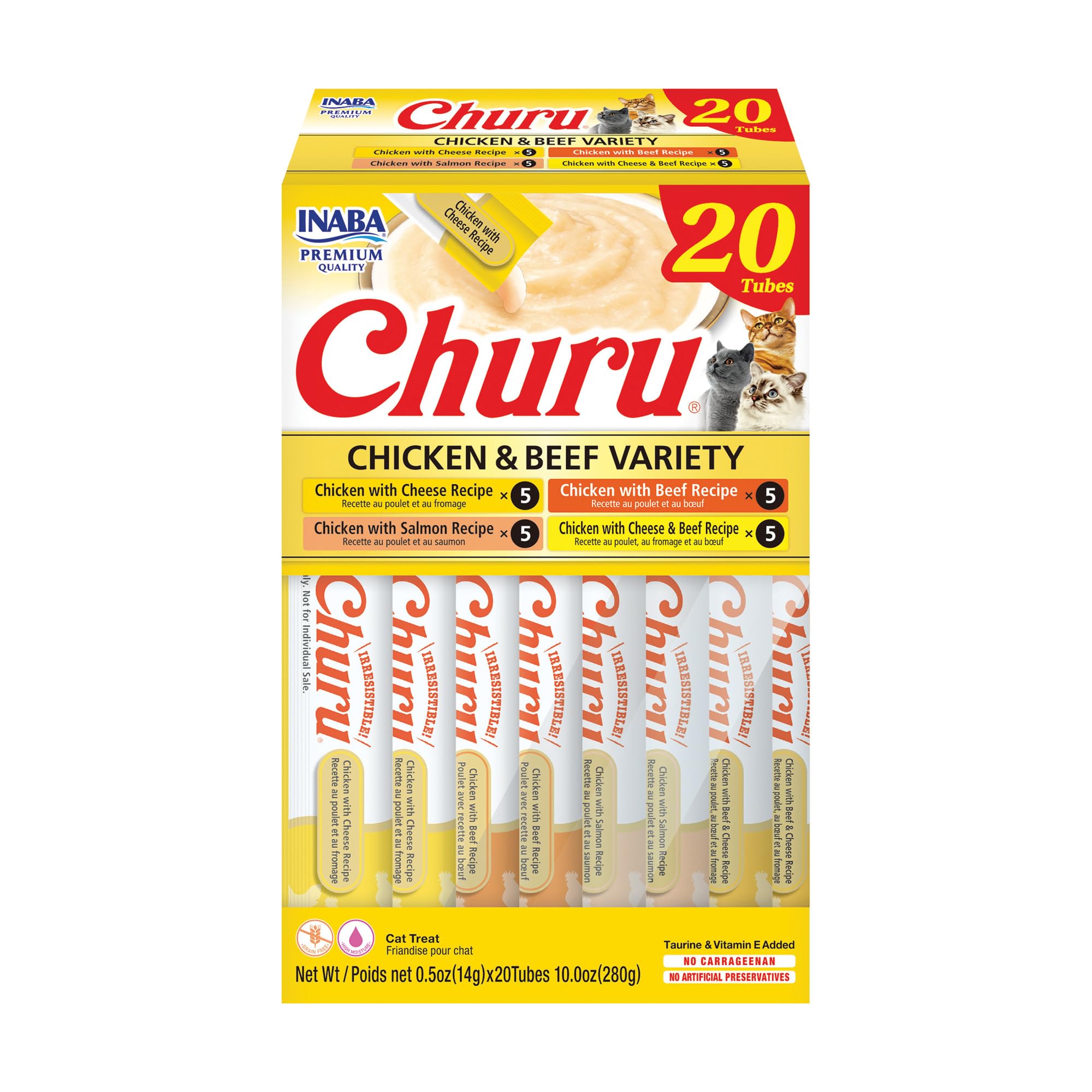 INABA Churu Cat Treats, Lickable, Squeezable Creamy Purée Cat Treat