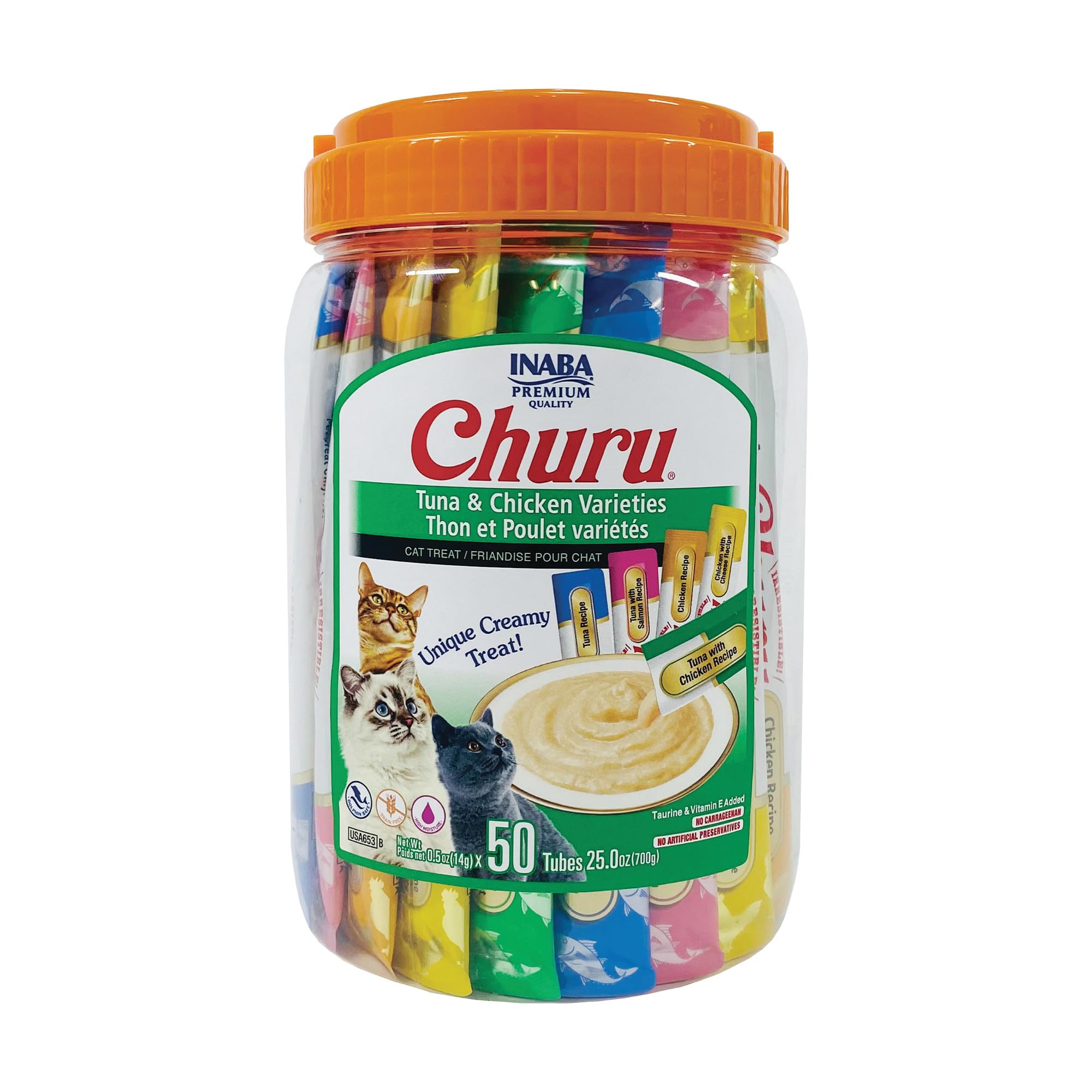 INABA Churu Cat Treats, Lickable, Squeezable Creamy Purée Cat Treat