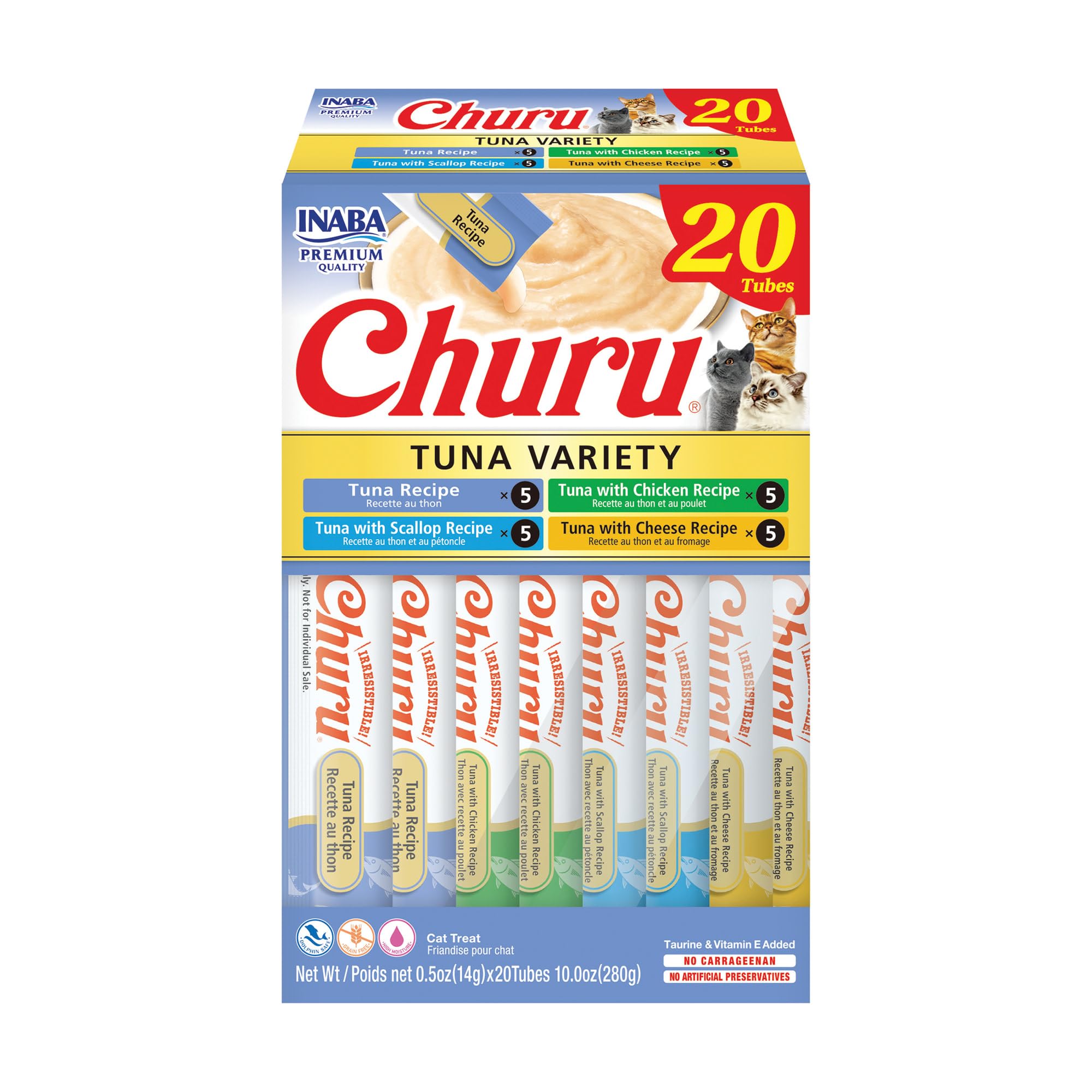 INABA Churu Cat Treats, Lickable, Squeezable Creamy Purée Cat Treat