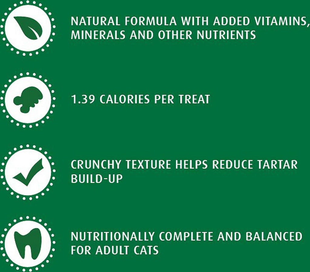 Greenies Cat Treats, Feline Veterinarian-Recommended Adult Natural Dental Treats, Catnip Flavor, 9.75 oz. Tub