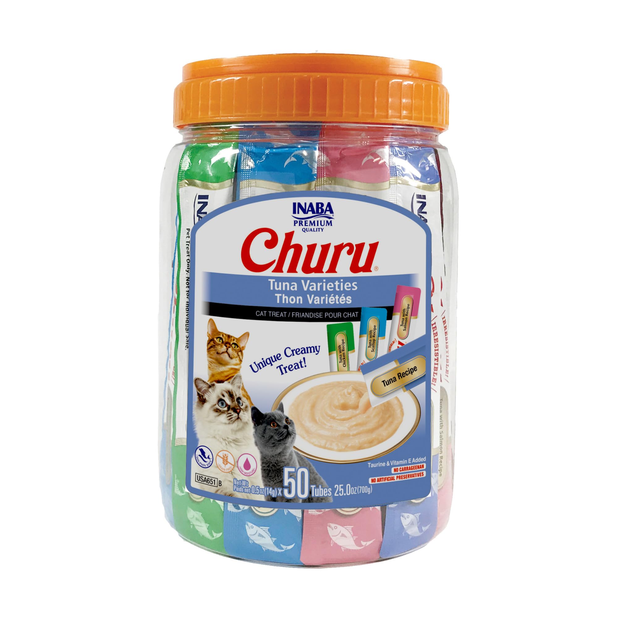 INABA Churu Cat Treats, Lickable, Squeezable Creamy Purée Cat Treat