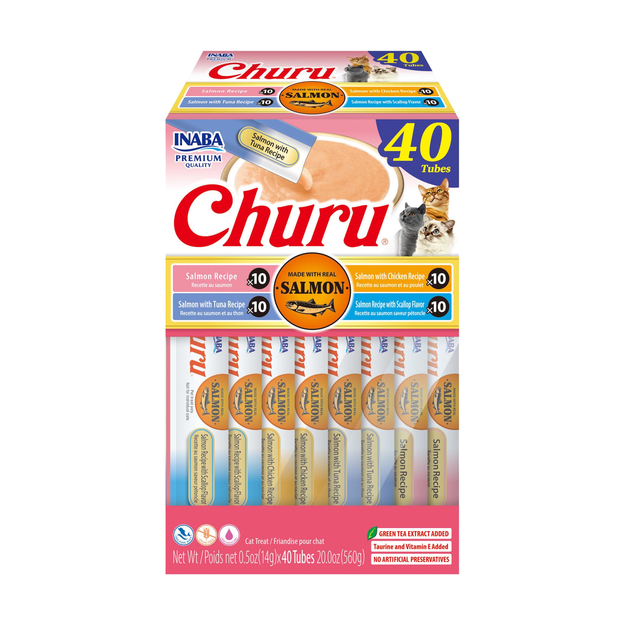 INABA Churu Cat Treats, Lickable, Squeezable Creamy Purée Cat Treat