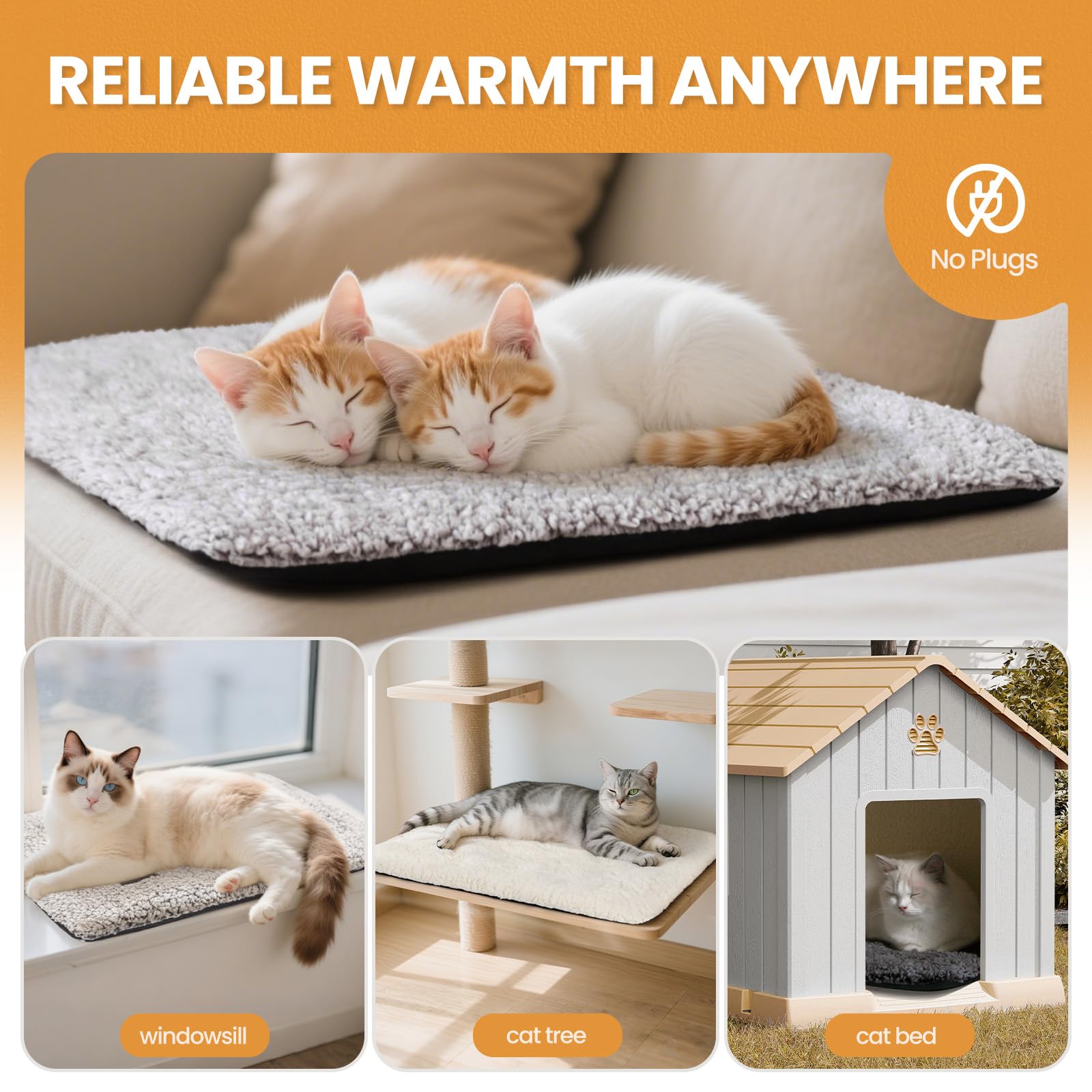 Self Warming Cat Bed Self Heating, Non-electric
