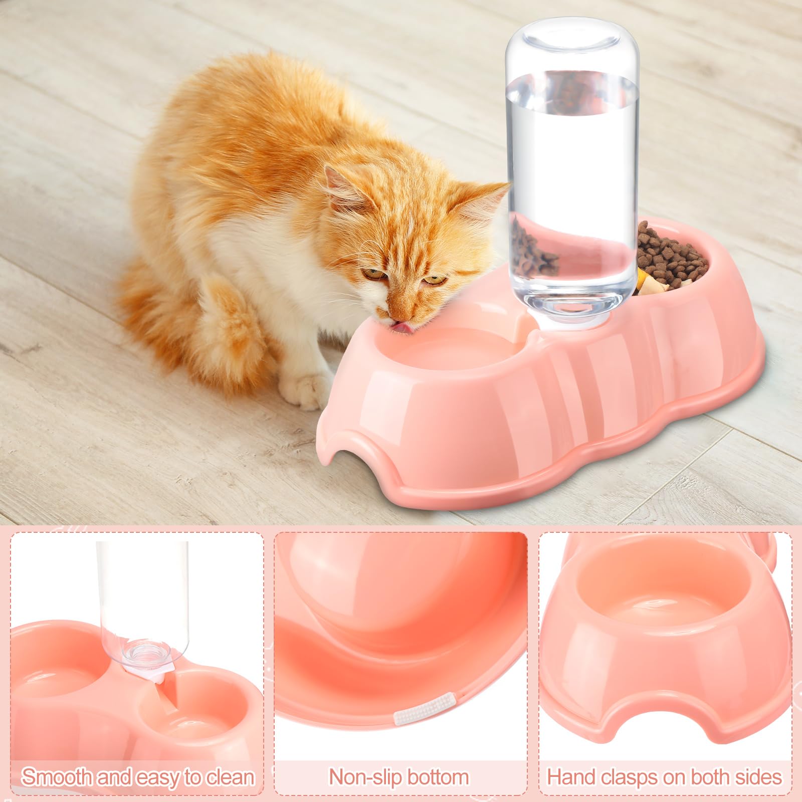 7 Pcs Small Cat Kitten Starter Kit Cat Litter Box with Shovel Paw Litter Mat Double Automatic Kitten Bowls Toy Teaser Stick Collar Essentials Kits for 1-3 Lbs Beginner(Simple,Blue)