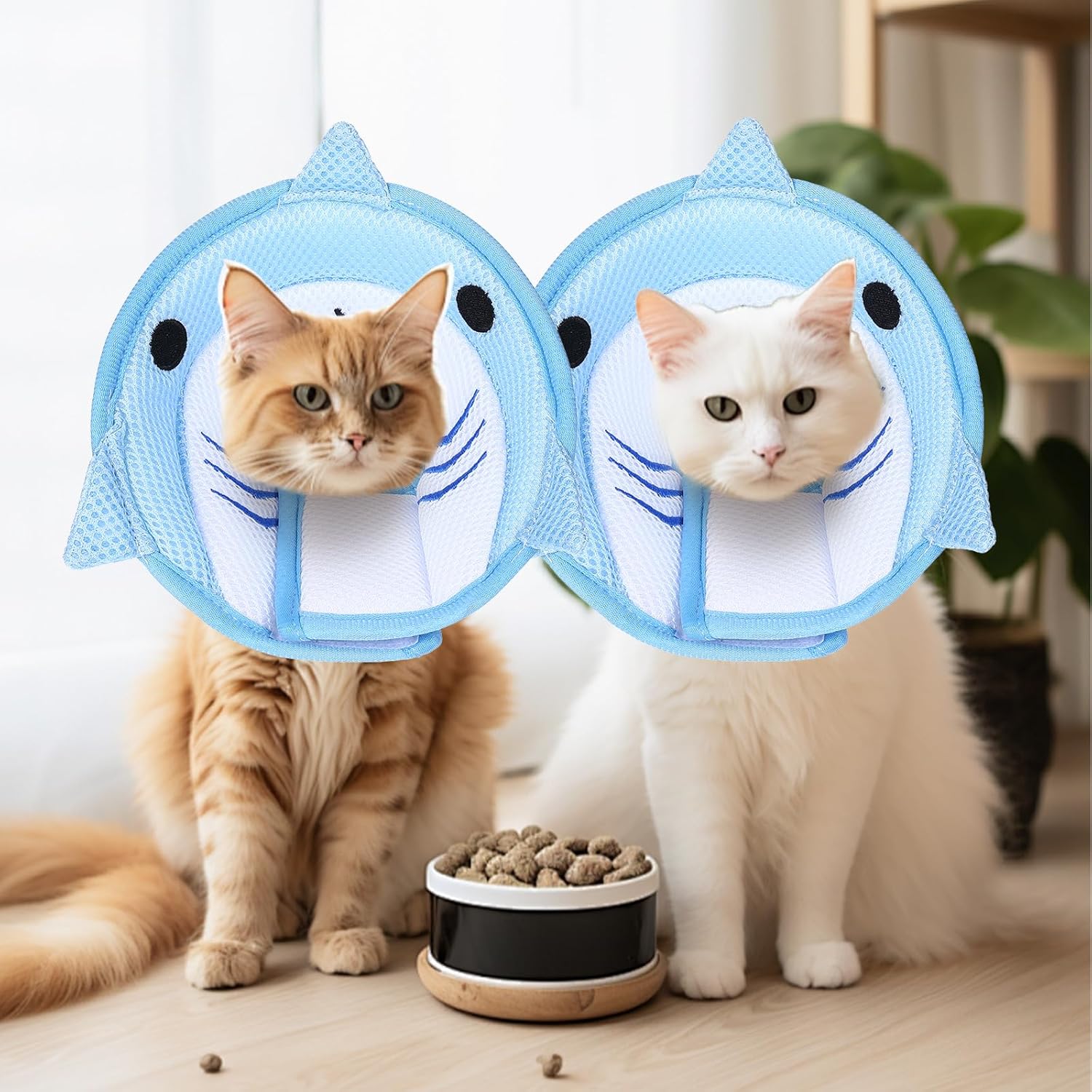Cat Recovery Collar Adjustable Breathable Lightweight Cat Cone Protective Cats to Stop Licking Scratching After Surgery for Cats Kittens Pets