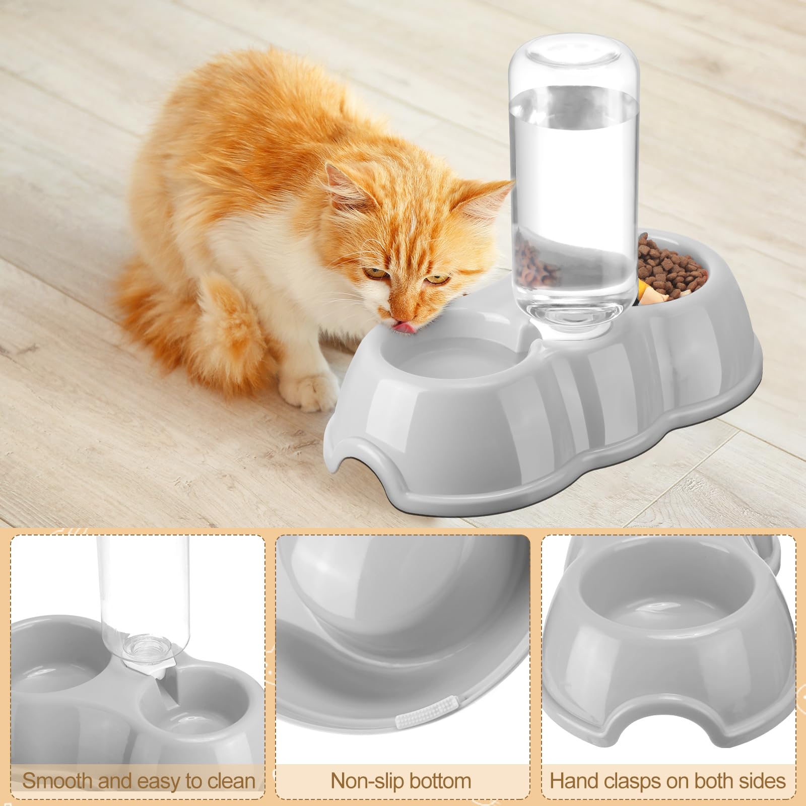 7 Pcs Small Cat Kitten Starter Kit Cat Litter Box with Shovel Paw Litter Mat Double Automatic Kitten Bowls Toy Teaser Stick Collar Essentials Kits for 1-3 Lbs Beginner(Simple,Blue)