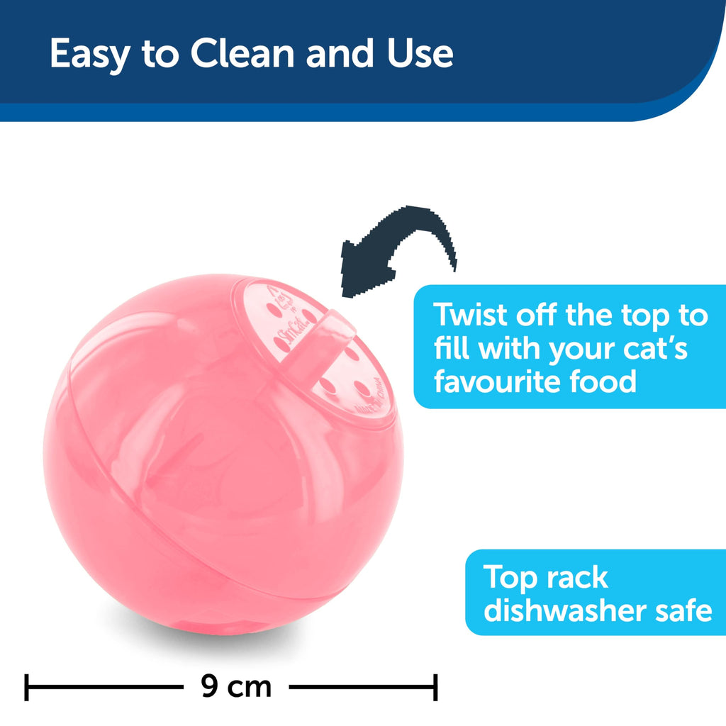 PetSafe SlimCat Interactive Feeder - Combines Play with Mealtime - Adjustable Portions - BPA-Free Plastic - Slow Feeder for Digestion - Lightweight, Dishwasher-Safe Toy - Blue