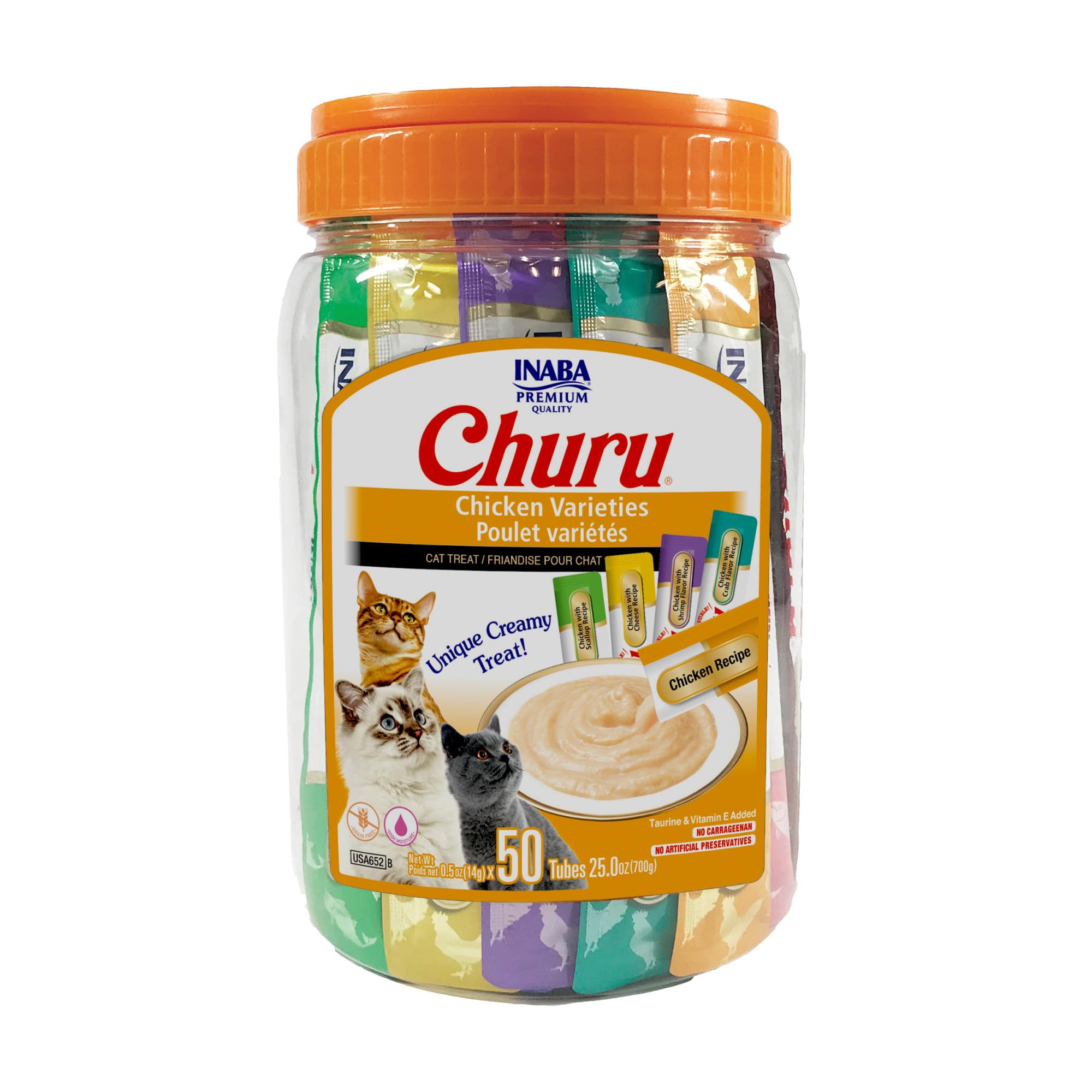 INABA Churu Cat Treats, Lickable, Squeezable Creamy Purée Cat Treat
