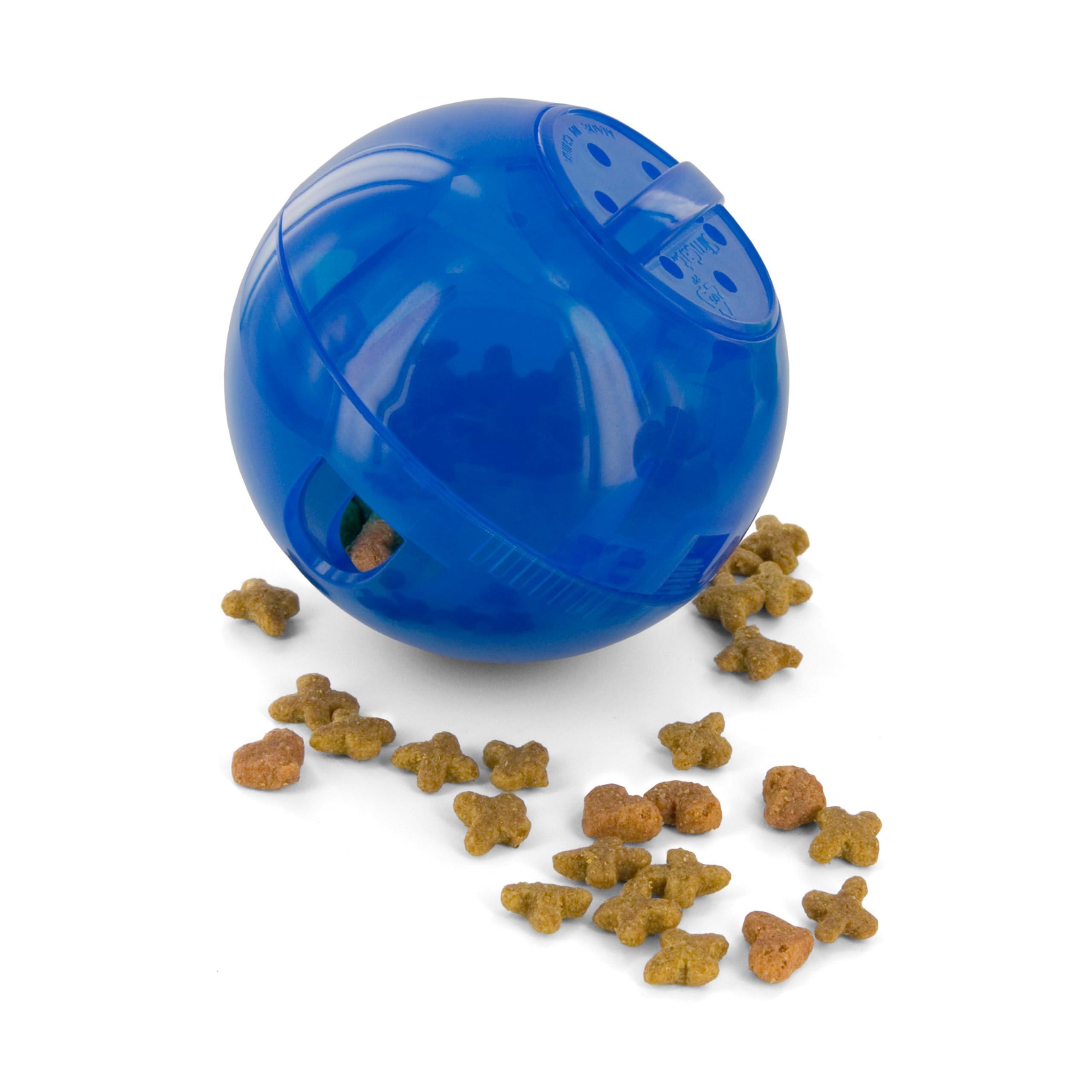 PetSafe SlimCat Interactive Feeder - Combines Play with Mealtime - Adjustable Portions - BPA-Free Plastic - Slow Feeder for Digestion - Lightweight, Dishwasher-Safe Toy - Blue
