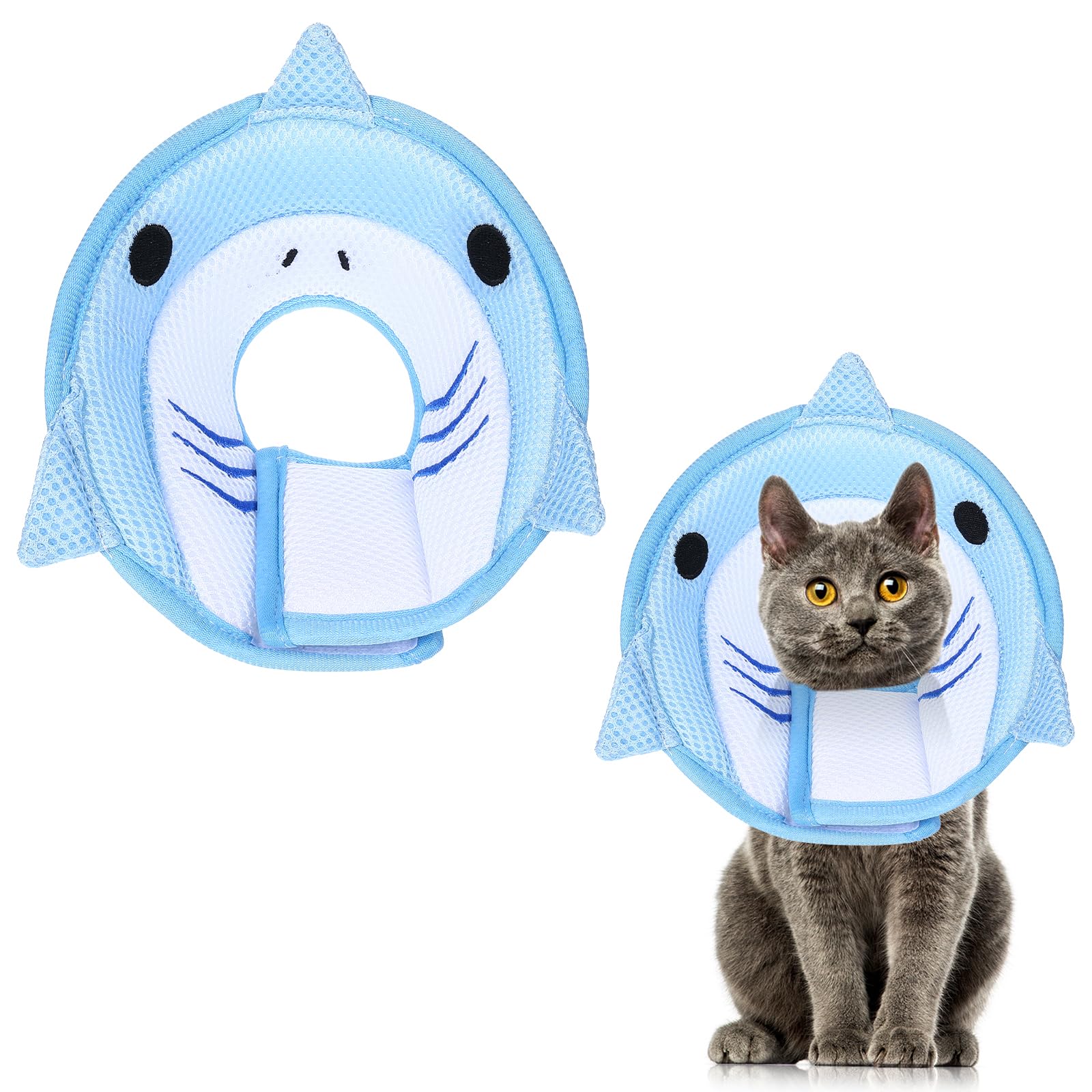 Cat Recovery Collar Adjustable Breathable Lightweight Cat Cone Protective Cats to Stop Licking Scratching After Surgery for Cats Kittens Pets