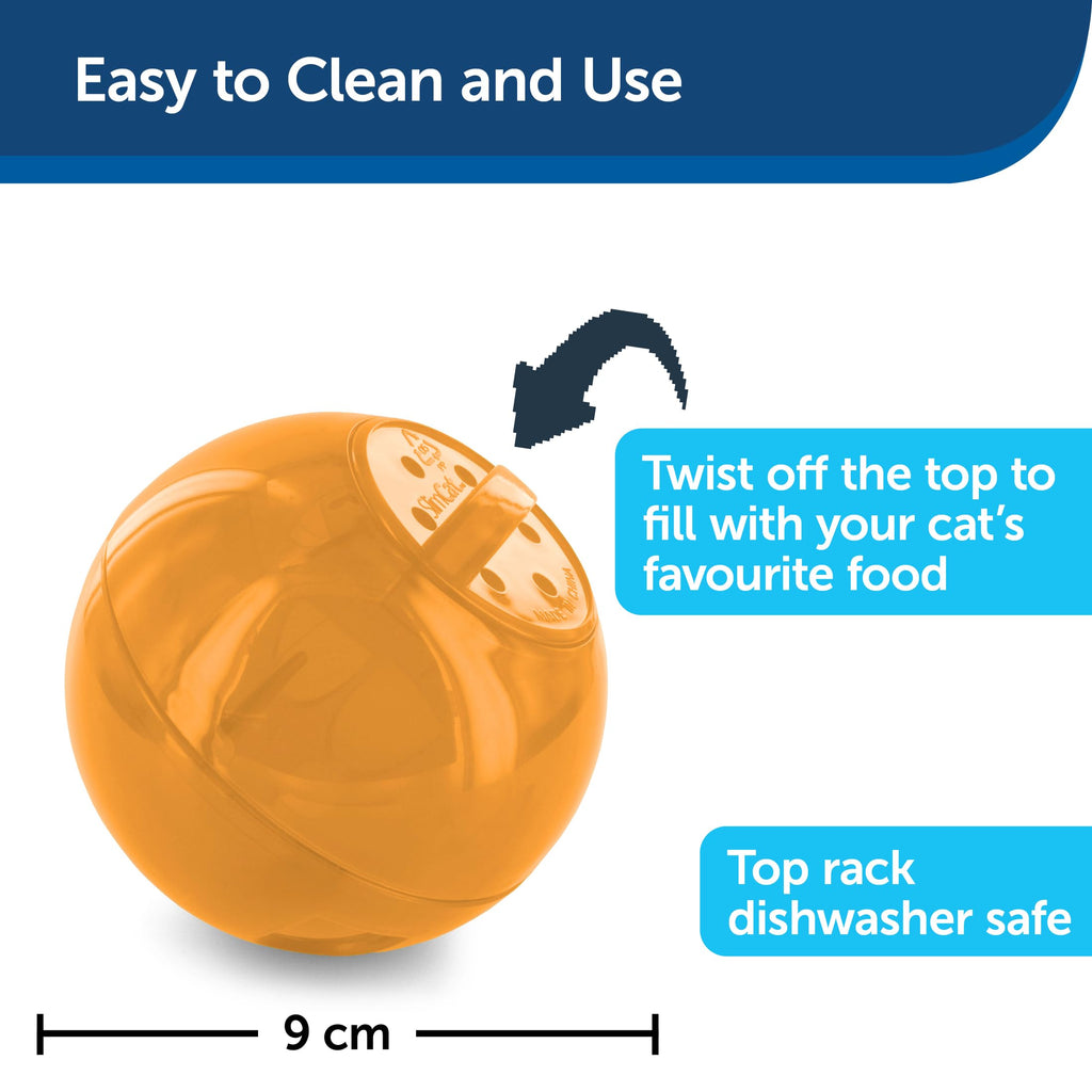 PetSafe SlimCat Interactive Feeder - Combines Play with Mealtime - Adjustable Portions - BPA-Free Plastic - Slow Feeder for Digestion - Lightweight, Dishwasher-Safe Toy - Blue