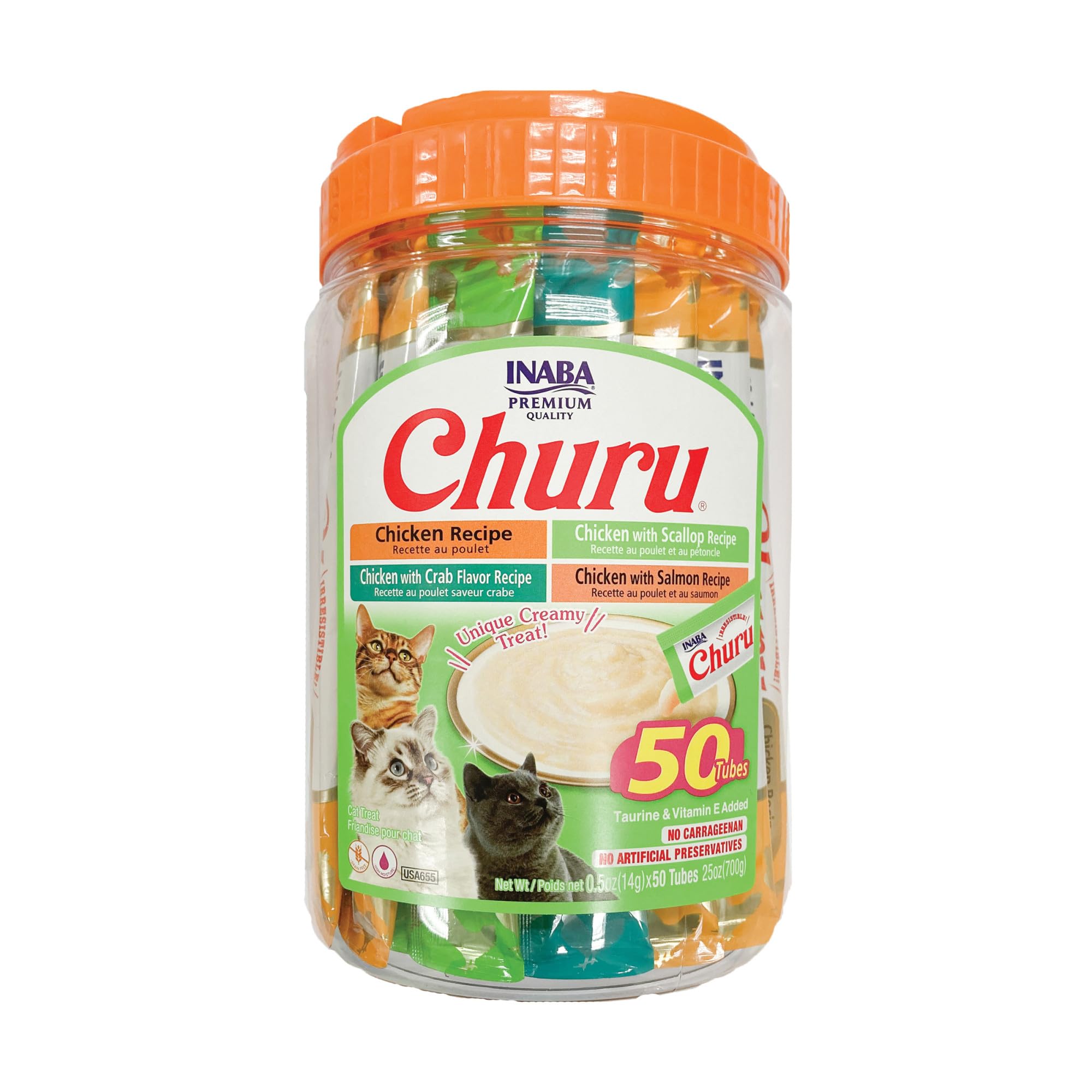 INABA Churu Cat Treats, Lickable, Squeezable Creamy Purée Cat Treat