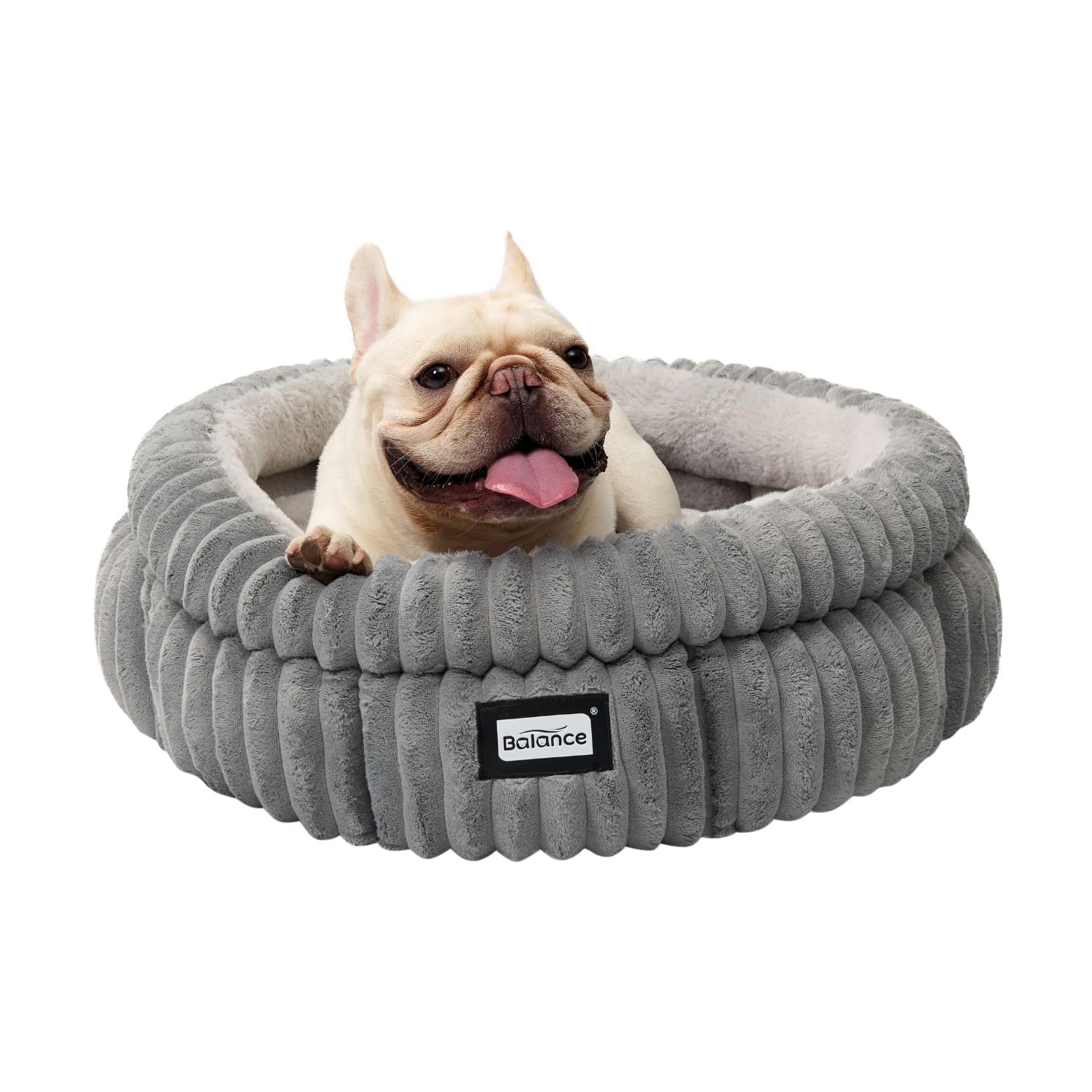 BALANCE Cat Bed Kitten Bed, Washable Round Cat Beds for Indoor Cats,Super Soft Plush Faux Fur Pet Bed for Puppy and Kitten with Anti-Slip Bottom