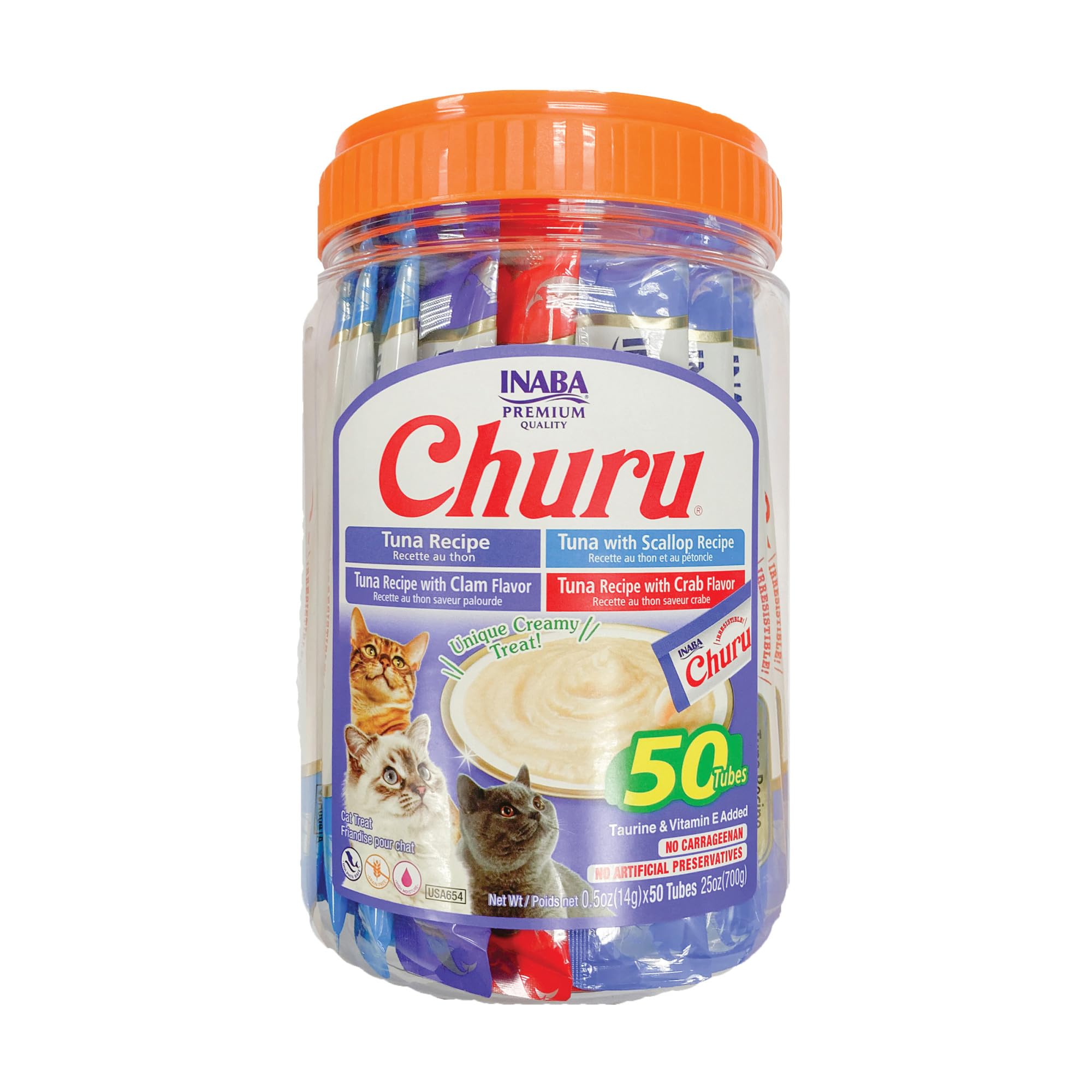 INABA Churu Cat Treats, Lickable, Squeezable Creamy Purée Cat Treat