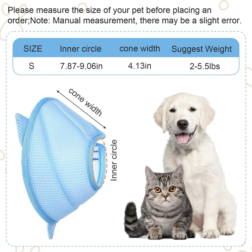 Cat Recovery Collar Adjustable Breathable Lightweight Cat Cone Protective Cats to Stop Licking Scratching After Surgery for Cats Kittens Pets