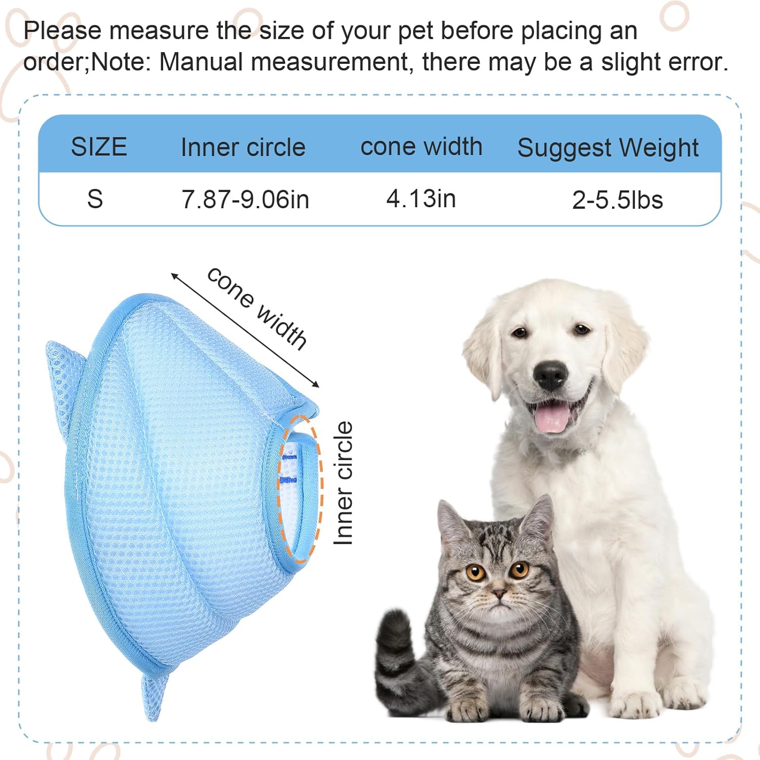 Cat Recovery Collar Adjustable Breathable Lightweight Cat Cone Protective Cats to Stop Licking Scratching After Surgery for Cats Kittens Pets