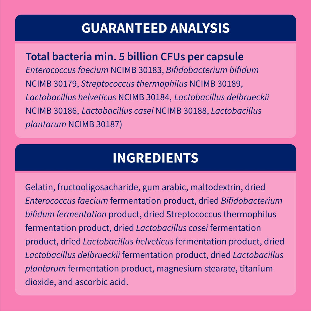 Nutramax Proviable Probiotics for Dogs and Cats, Daily Digestive Health Supplement with Multiple Strains of Bacteria, Cat and Dog Probiotics Plus Prebiotics, 30 Capsules