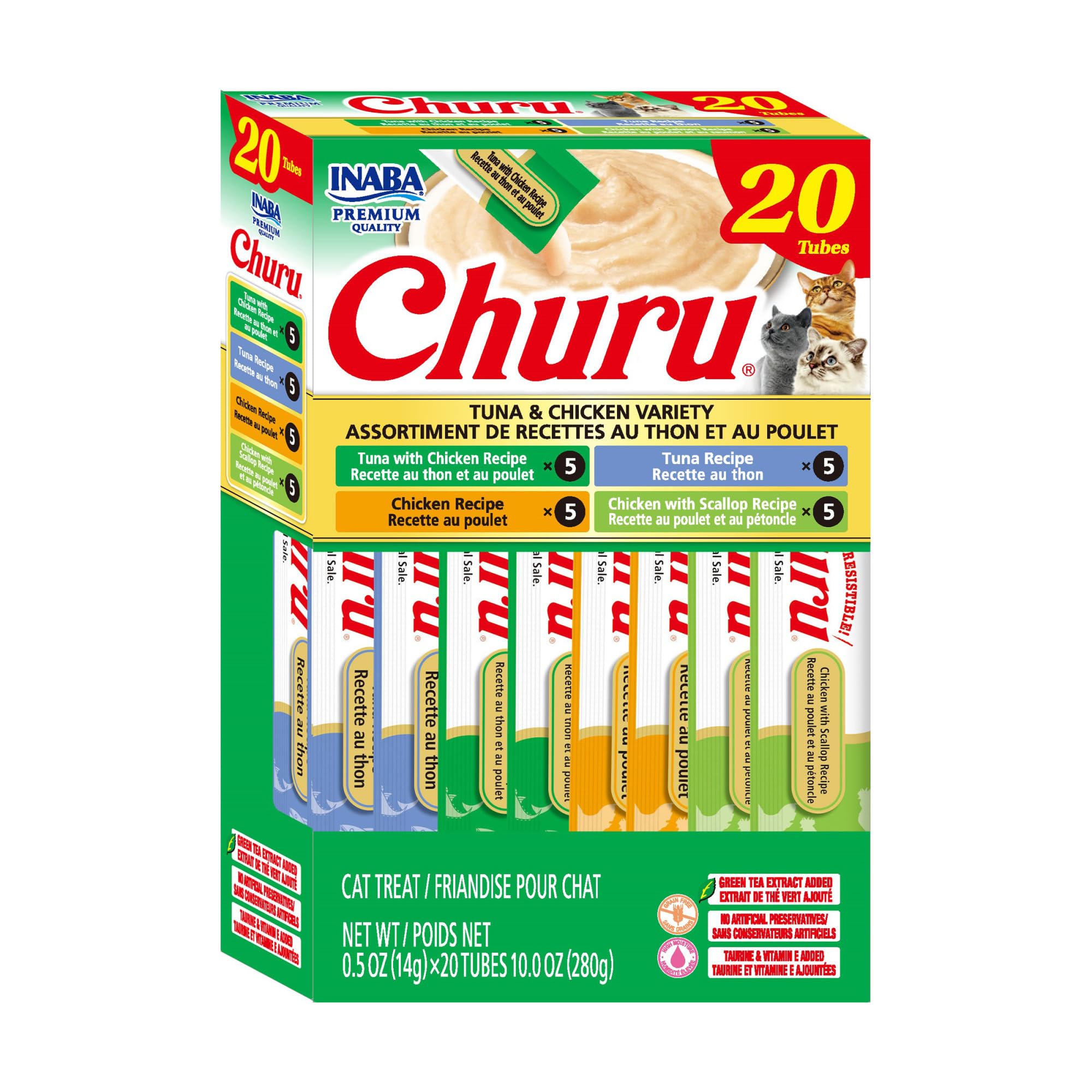 INABA Churu Cat Treats, Lickable, Squeezable Creamy Purée Cat Treat