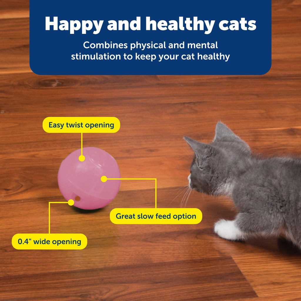 PetSafe SlimCat Interactive Feeder - Combines Play with Mealtime - Adjustable Portions - BPA-Free Plastic - Slow Feeder for Digestion - Lightweight, Dishwasher-Safe Toy - Blue