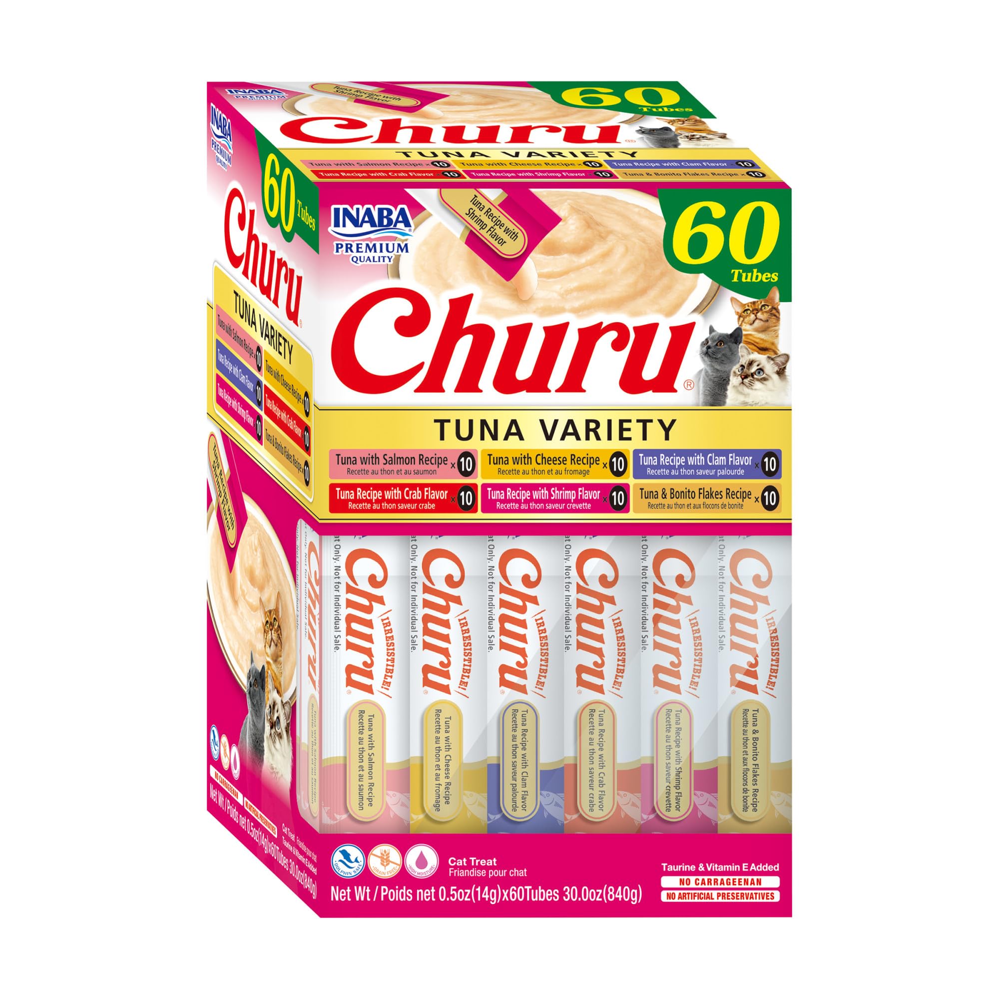 INABA Churu Cat Treats, Lickable, Squeezable Creamy Purée Cat Treat