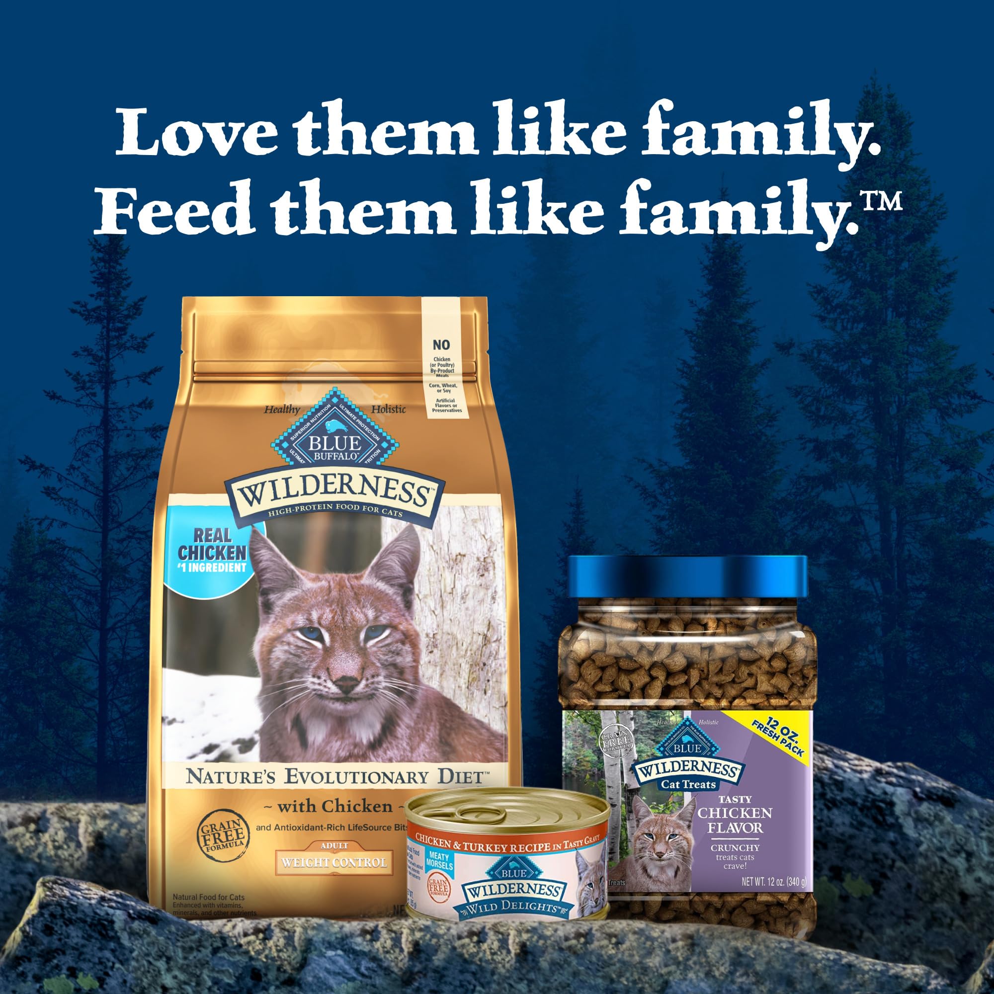 Blue Buffalo Wilderness High-Protein, Grain-Free Natural Dry Food for Adult Cats, Weight Control, Chicken, 11-lb Bag