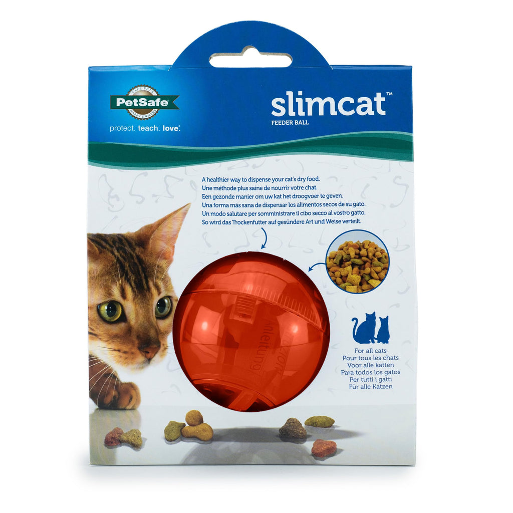 PetSafe SlimCat Interactive Feeder - Combines Play with Mealtime - Adjustable Portions - BPA-Free Plastic - Slow Feeder for Digestion - Lightweight, Dishwasher-Safe Toy - Blue