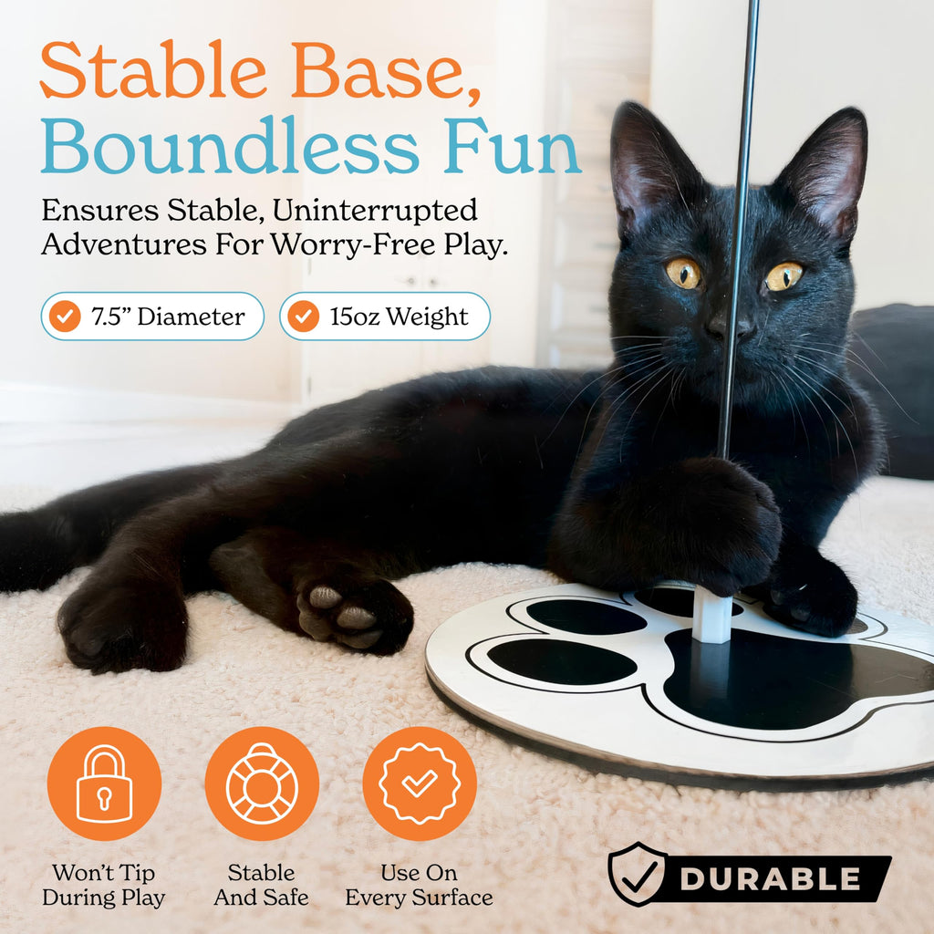 18-Piece Interactive Cat Toys for Indoor Cats -PATENTED Heavy Duty Self-Holding Floor Base & Suction Cup - Durable Feather Wand Bird Simulation Self Play Kitten Toys for Bored Adult Cats Juguete Gato