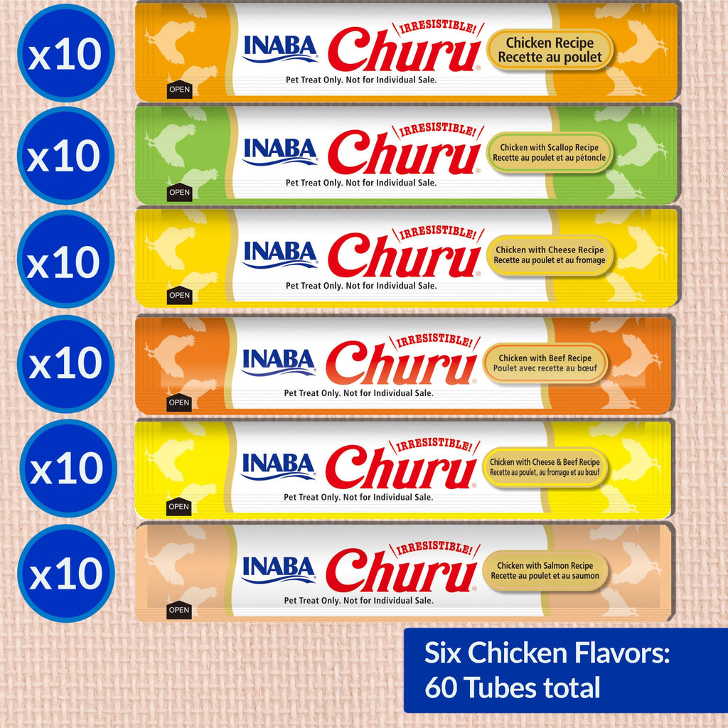 INABA Churu Cat Treats, Lickable, Squeezable Creamy Purée Cat Treat