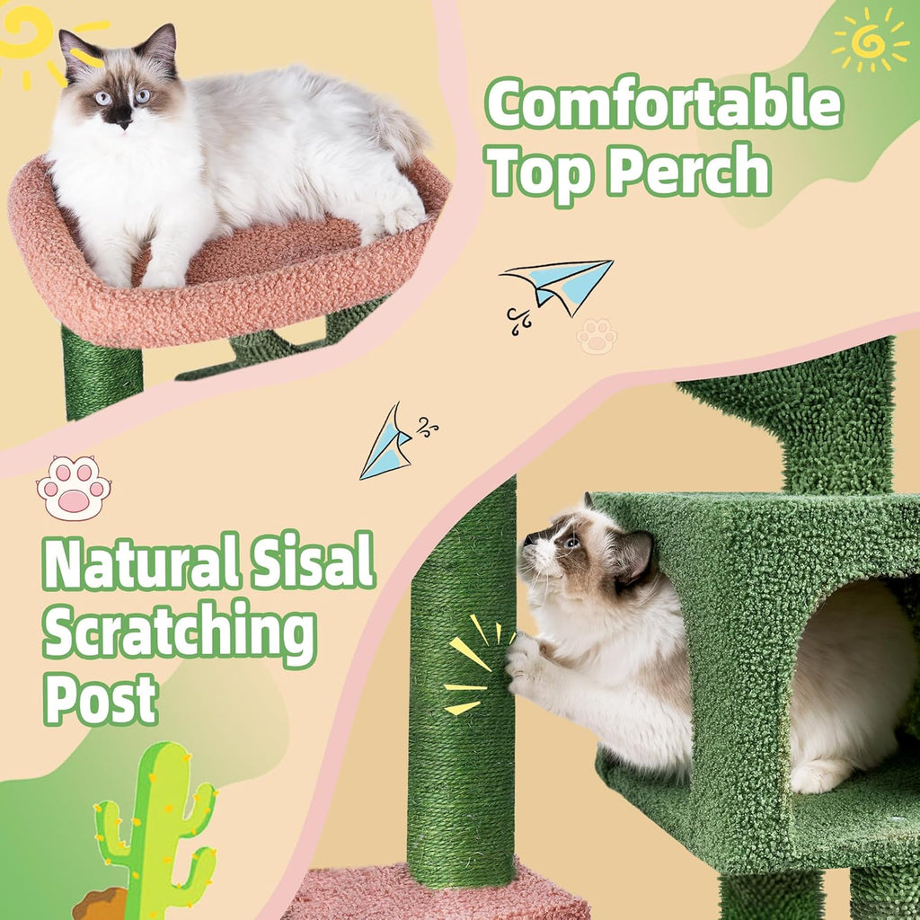 Cactus Cat Tree Tower, All-in-One Activity Center