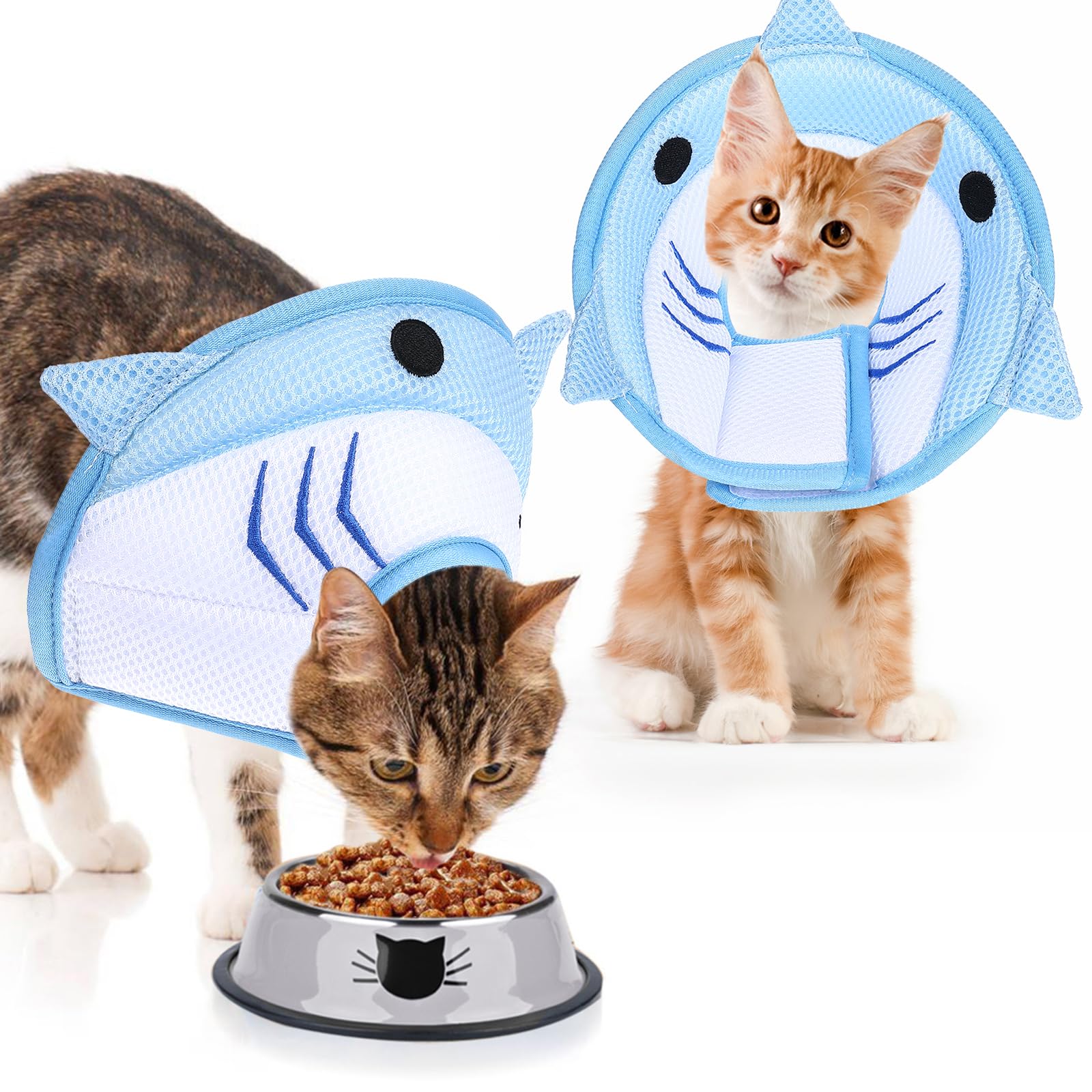Cat Recovery Collar Adjustable Breathable Lightweight Cat Cone Protective Cats to Stop Licking Scratching After Surgery for Cats Kittens Pets
