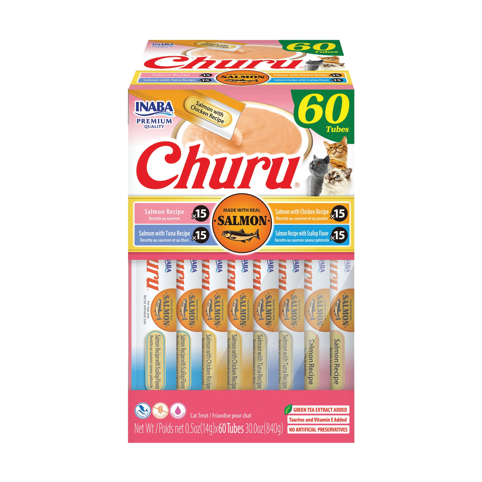 INABA Churu Cat Treats, Lickable, Squeezable Creamy Purée Cat Treat