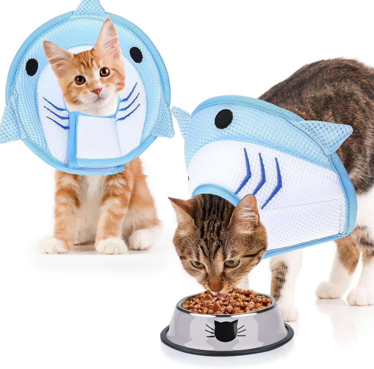 Cat Recovery Collar Adjustable Breathable Lightweight Cat Cone Protective Cats to Stop Licking Scratching After Surgery for Cats Kittens Pets