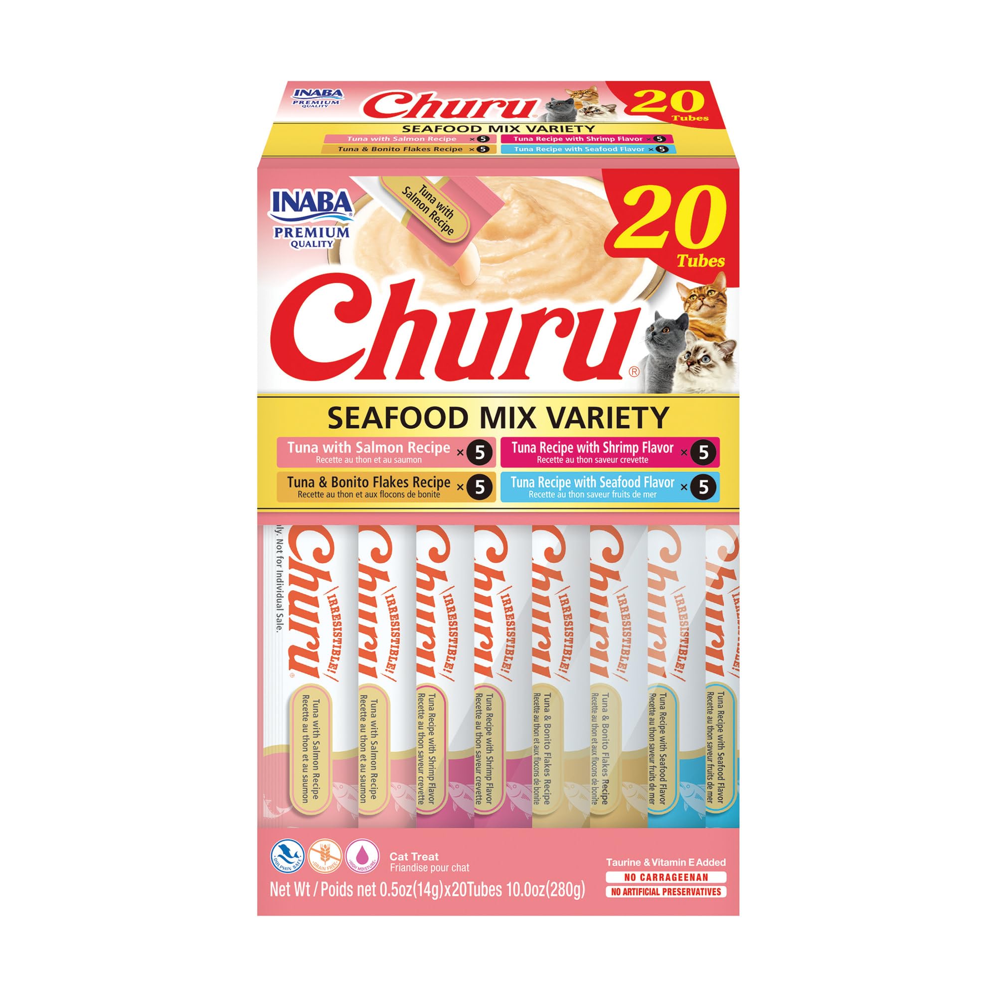 INABA Churu Cat Treats, Lickable, Squeezable Creamy Purée Cat Treat
