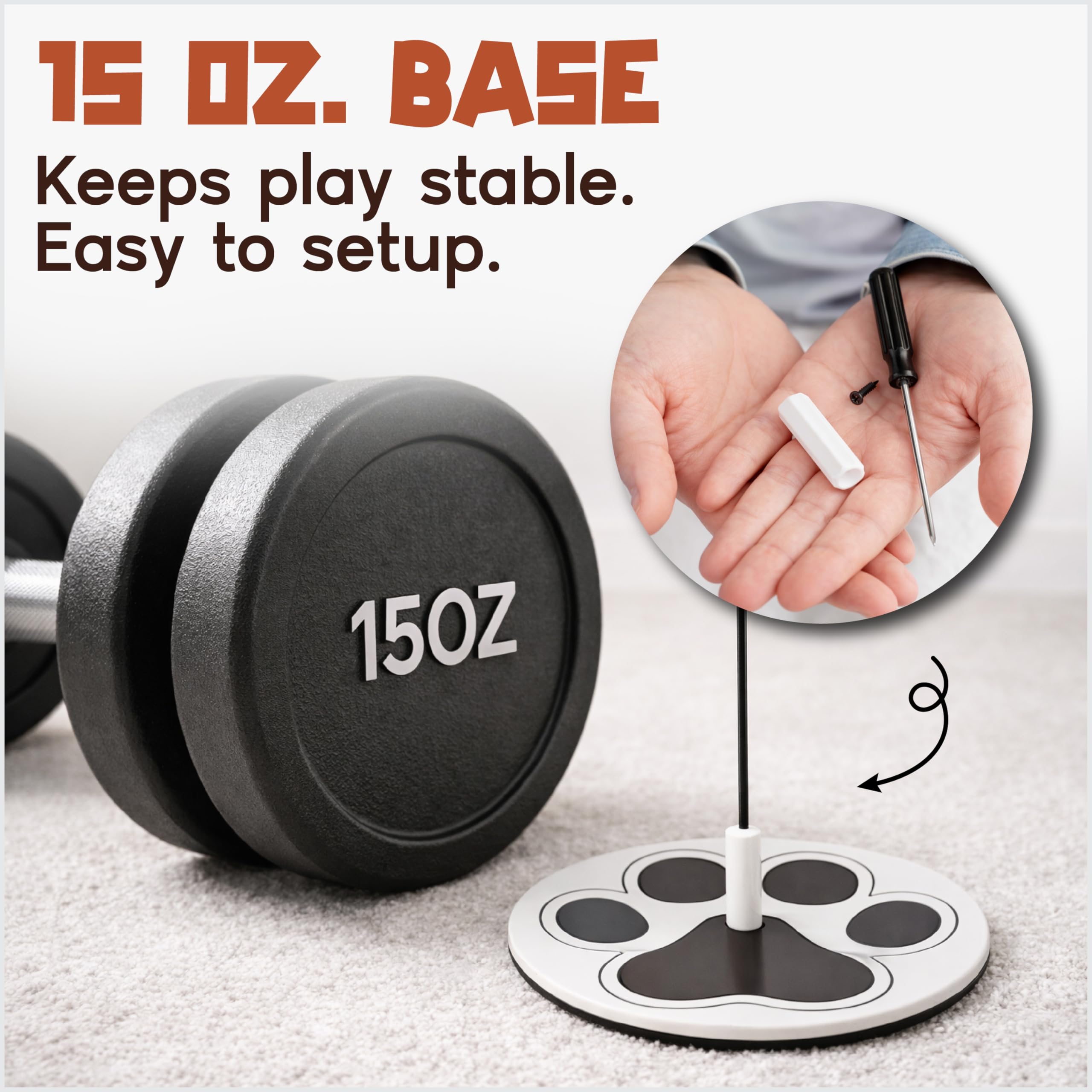18-Piece Interactive Cat Toys for Indoor Cats -PATENTED Heavy Duty Self-Holding Floor Base & Suction Cup - Durable Feather Wand Bird Simulation Self Play Kitten Toys for Bored Adult Cats Juguete Gato