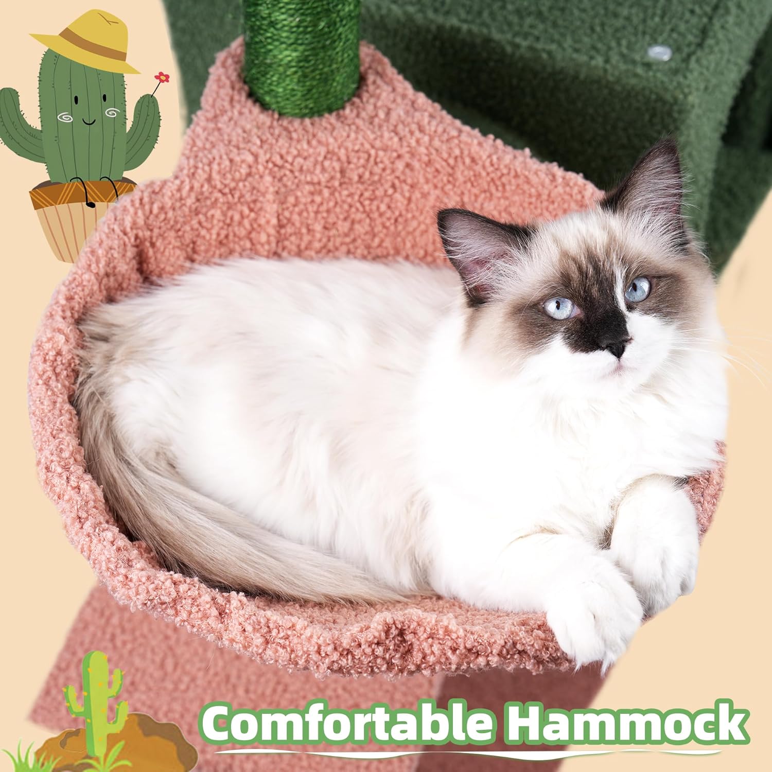 Cactus Cat Tree Tower, All-in-One Activity Center