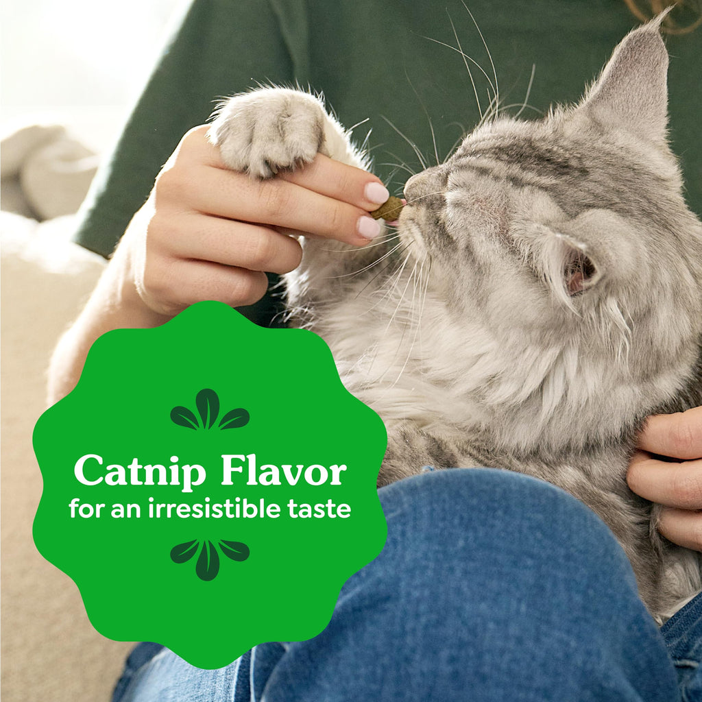 Greenies Cat Treats, Feline Veterinarian-Recommended Adult Natural Dental Treats, Catnip Flavor, 9.75 oz. Tub